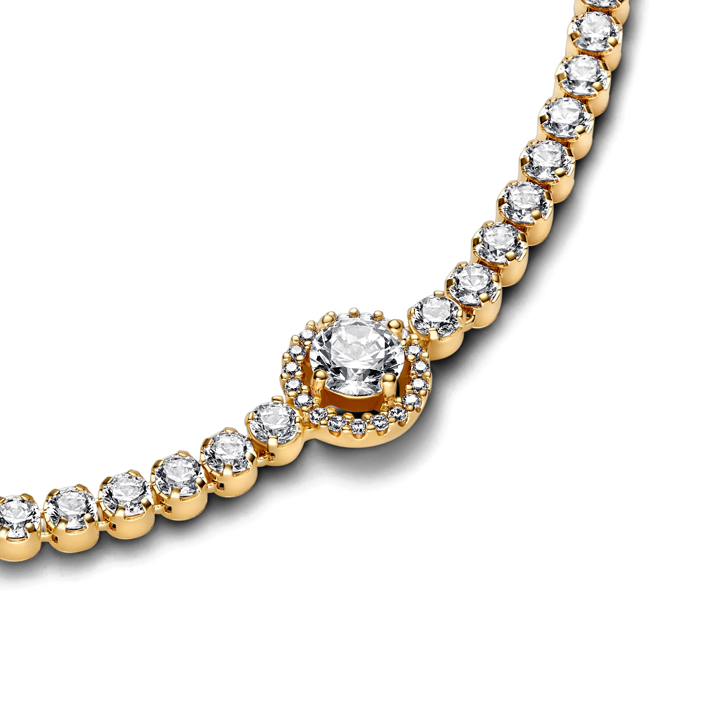 14K Gold-Plated Bracelet With Clear Cubic Zirconia - Image 4