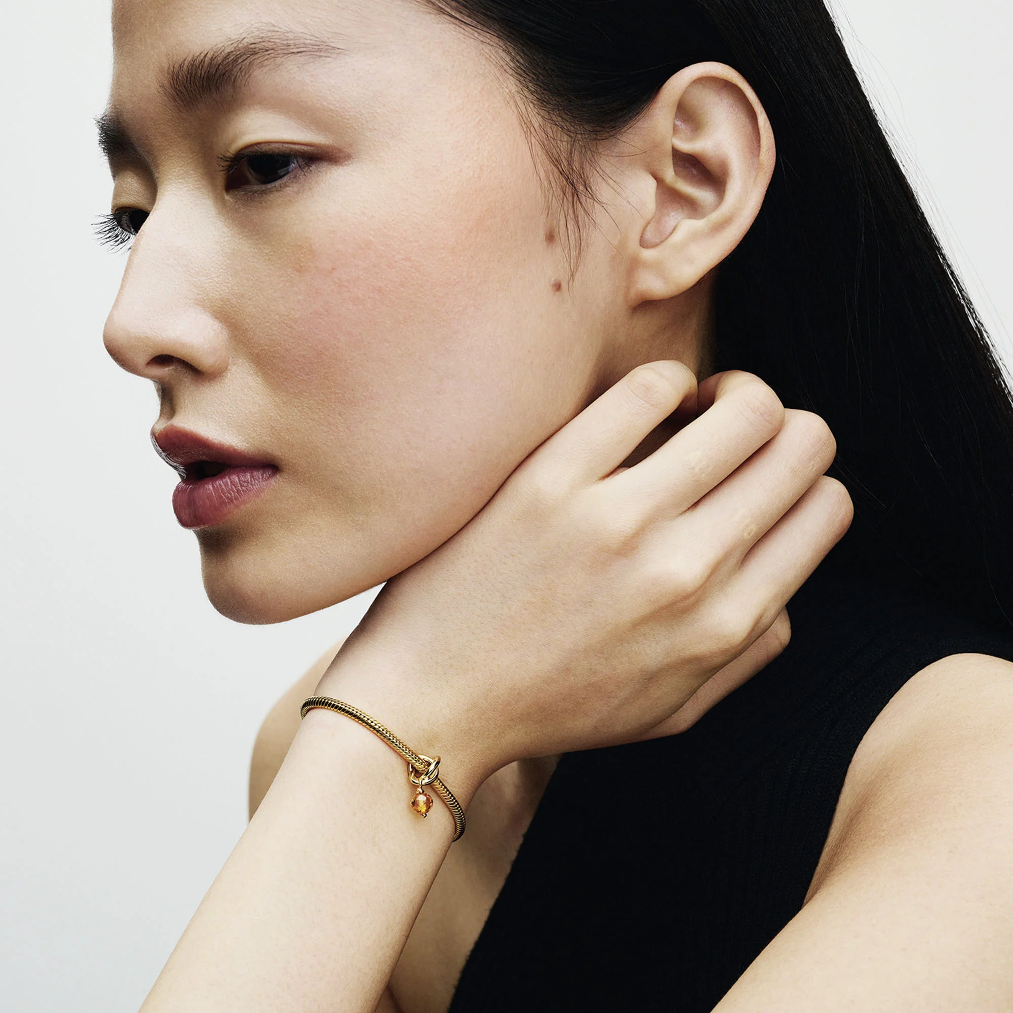 14K Gold-Plated Dangle With Honey Coloured Crystal - Image 3