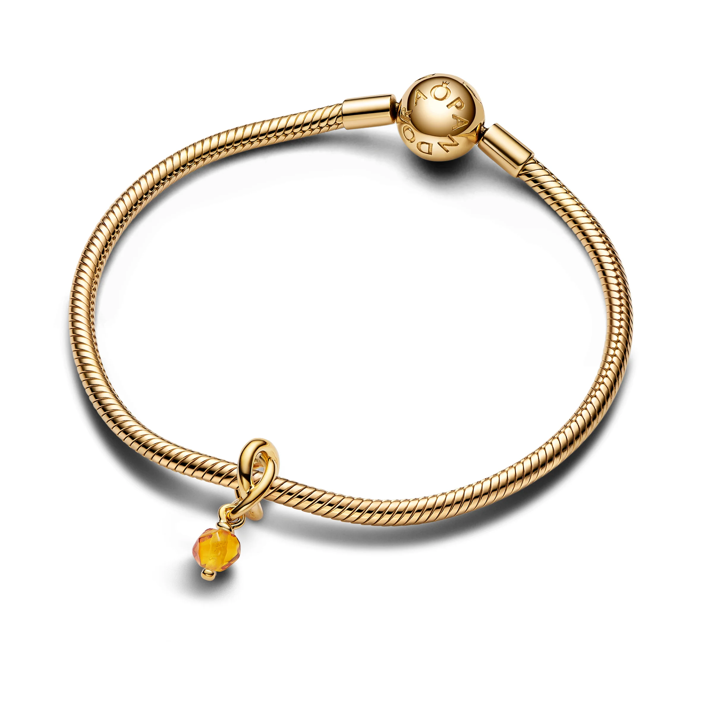 14K Gold-Plated Dangle With Honey Coloured Crystal - Image 4