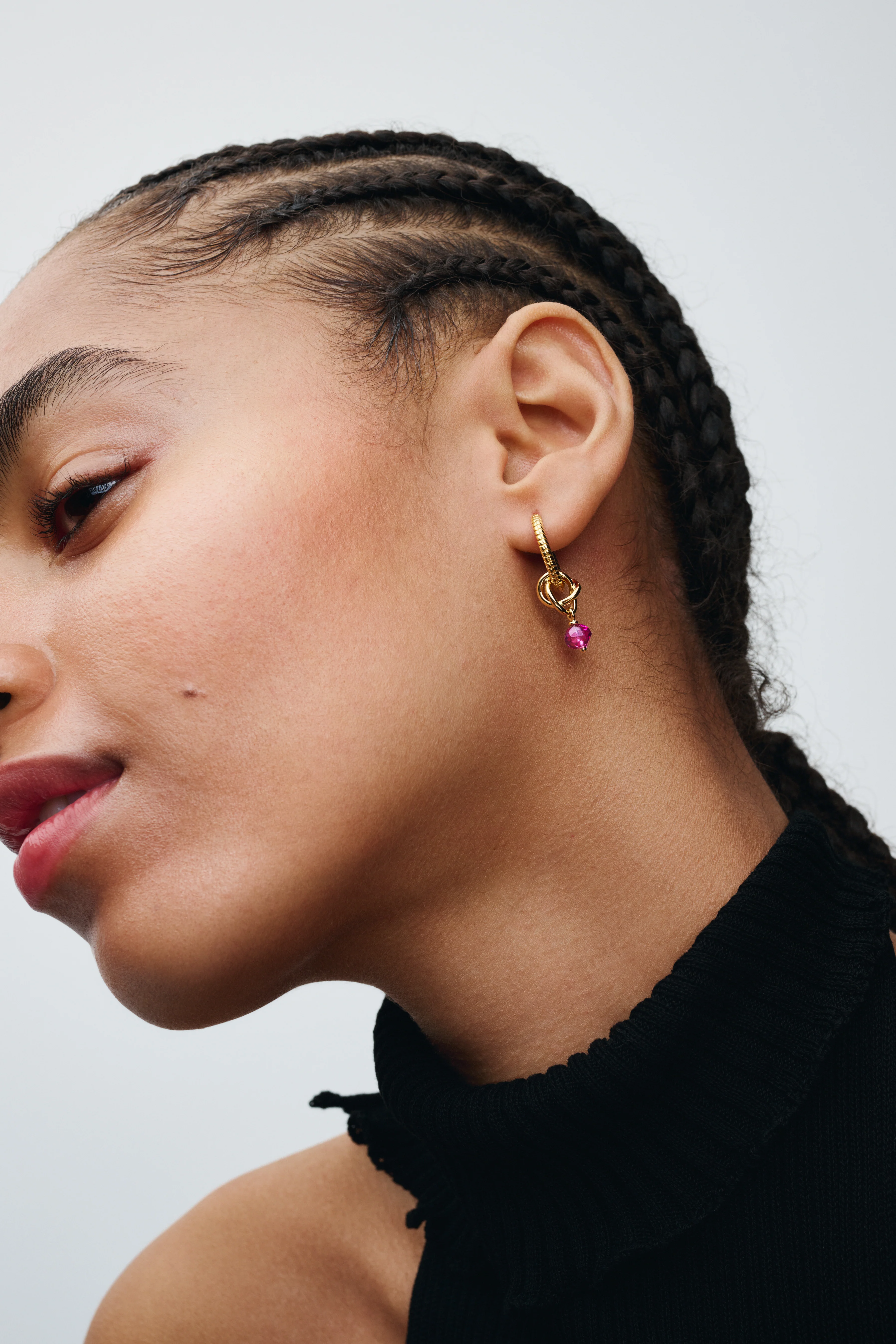 14K Gold-Plated Dangle With Phlox Pink Crystal - Image 3