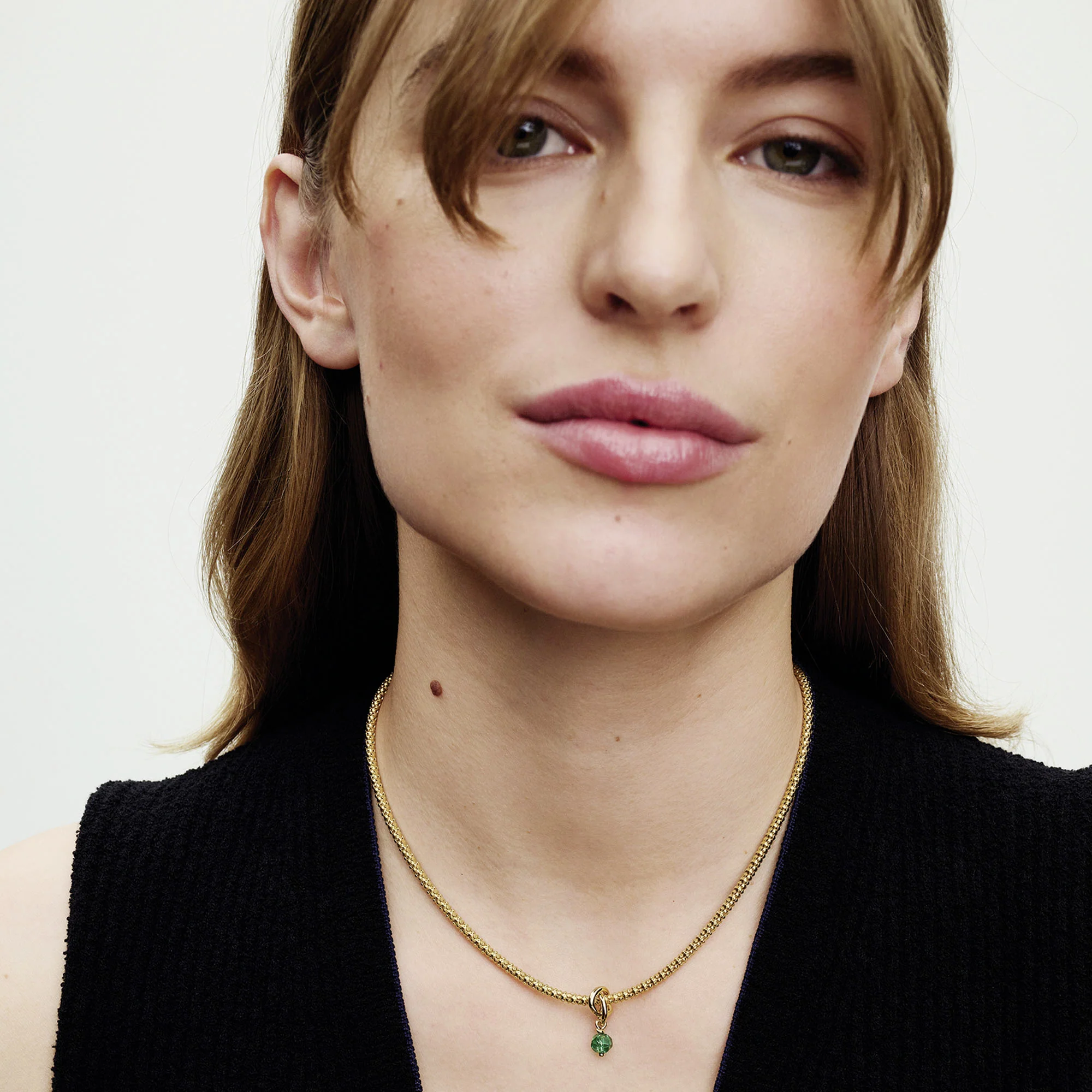 14K Gold-Plated Dangle With Royal Green Crystal - Image 2