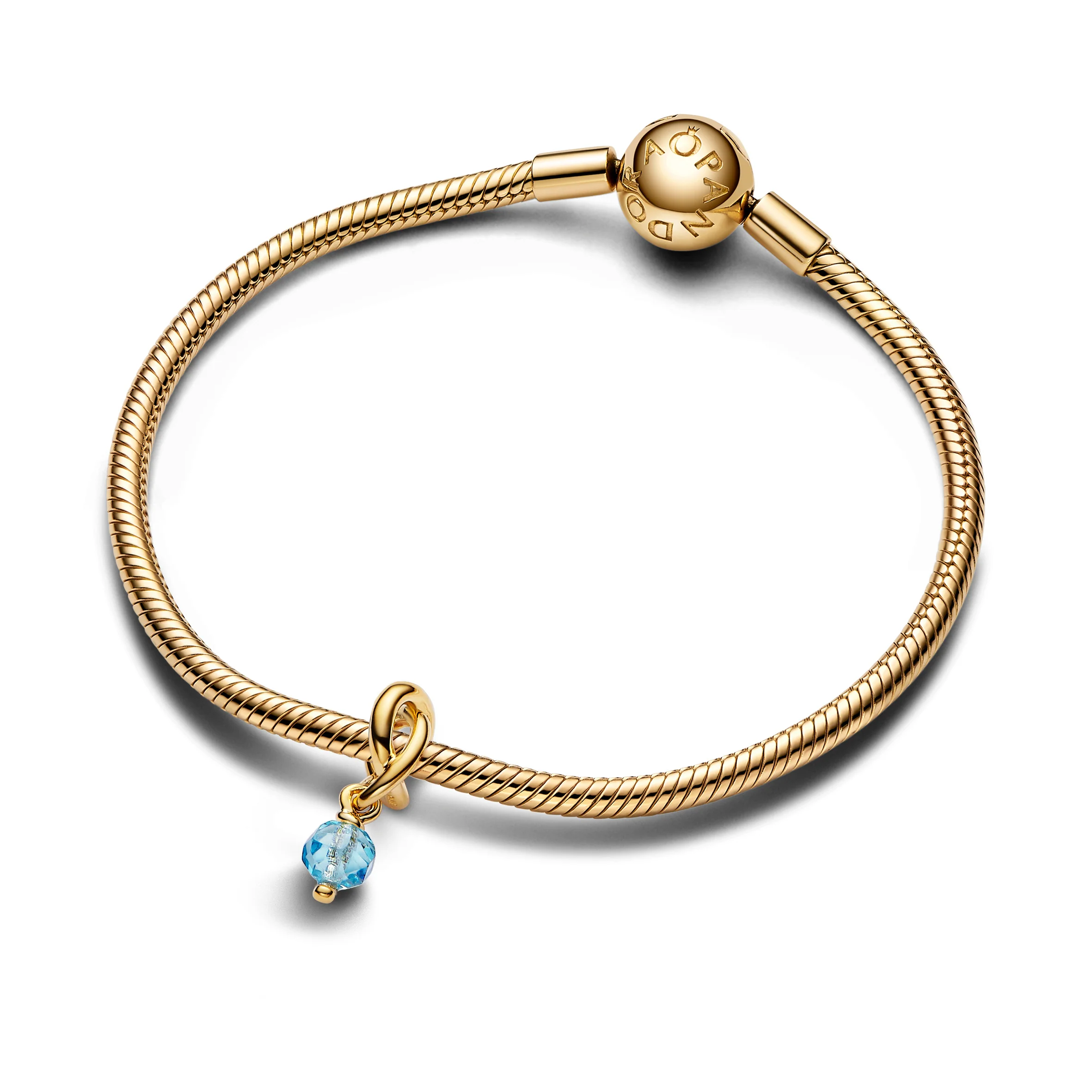 14K Gold-Plated Dangle With Sea Aqua Blue Crystal - Image 5