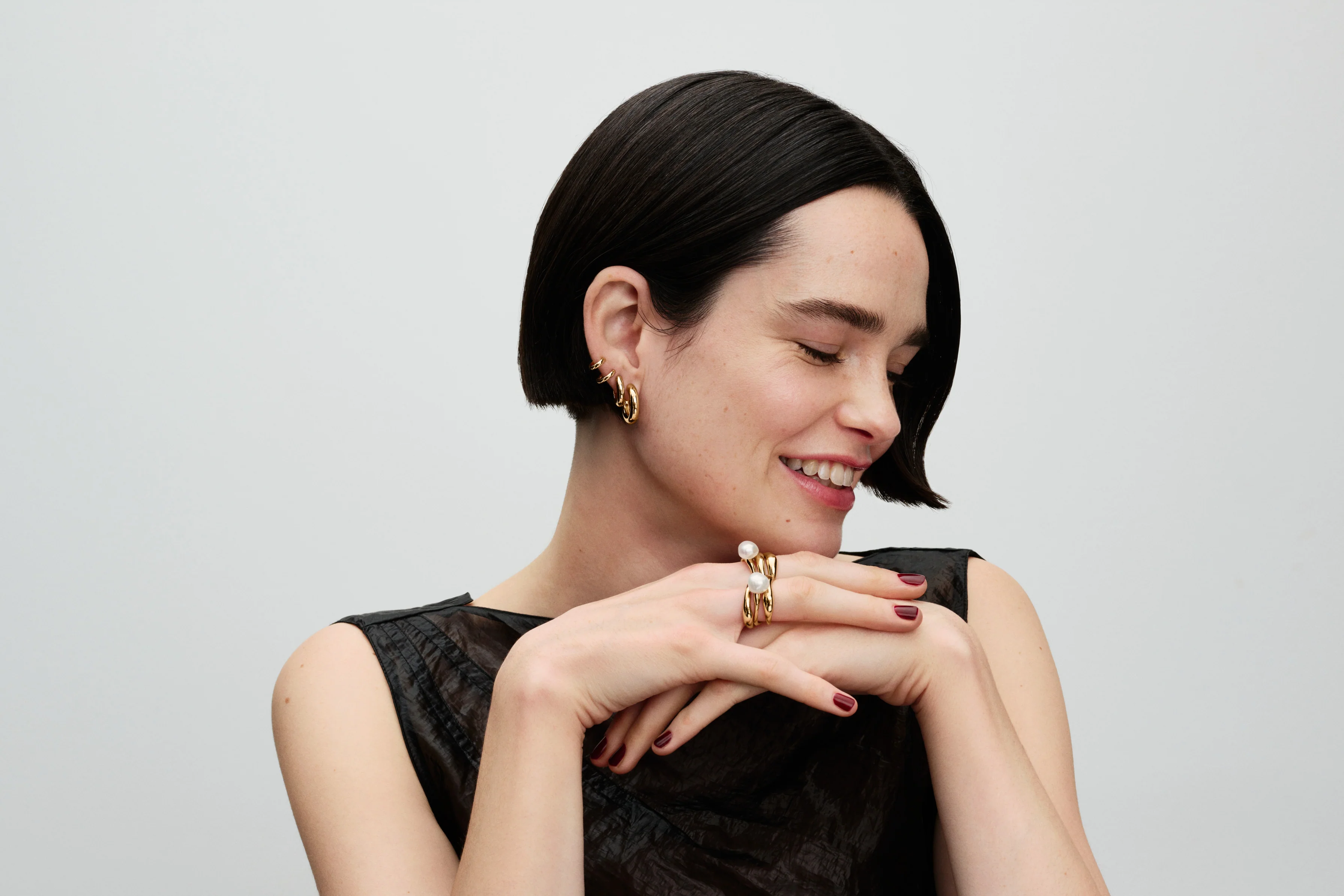 14K Gold-Plated Hoop Earrings - Image 2