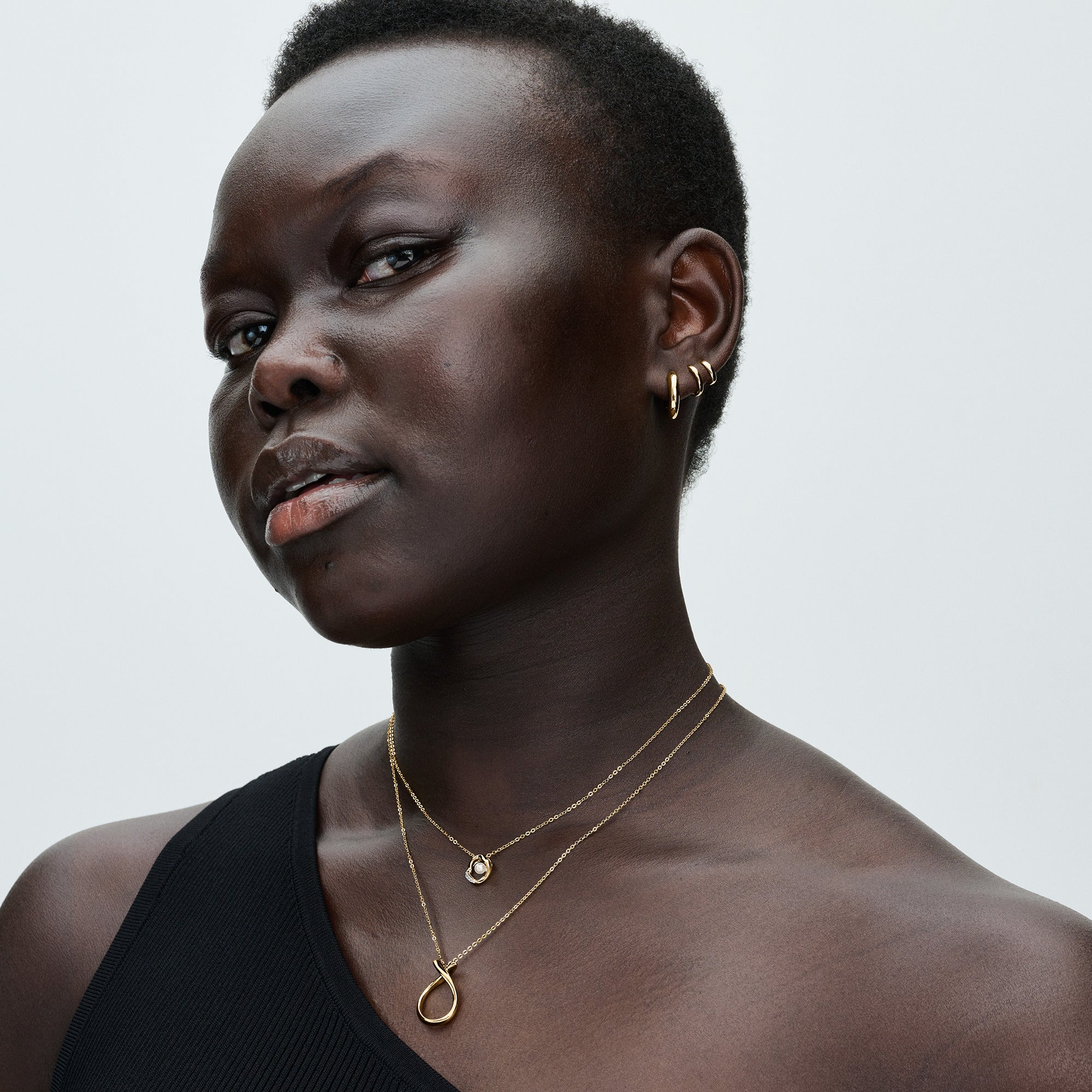 14K Gold-Plated Huggie Hoop Earrings - Image 2
