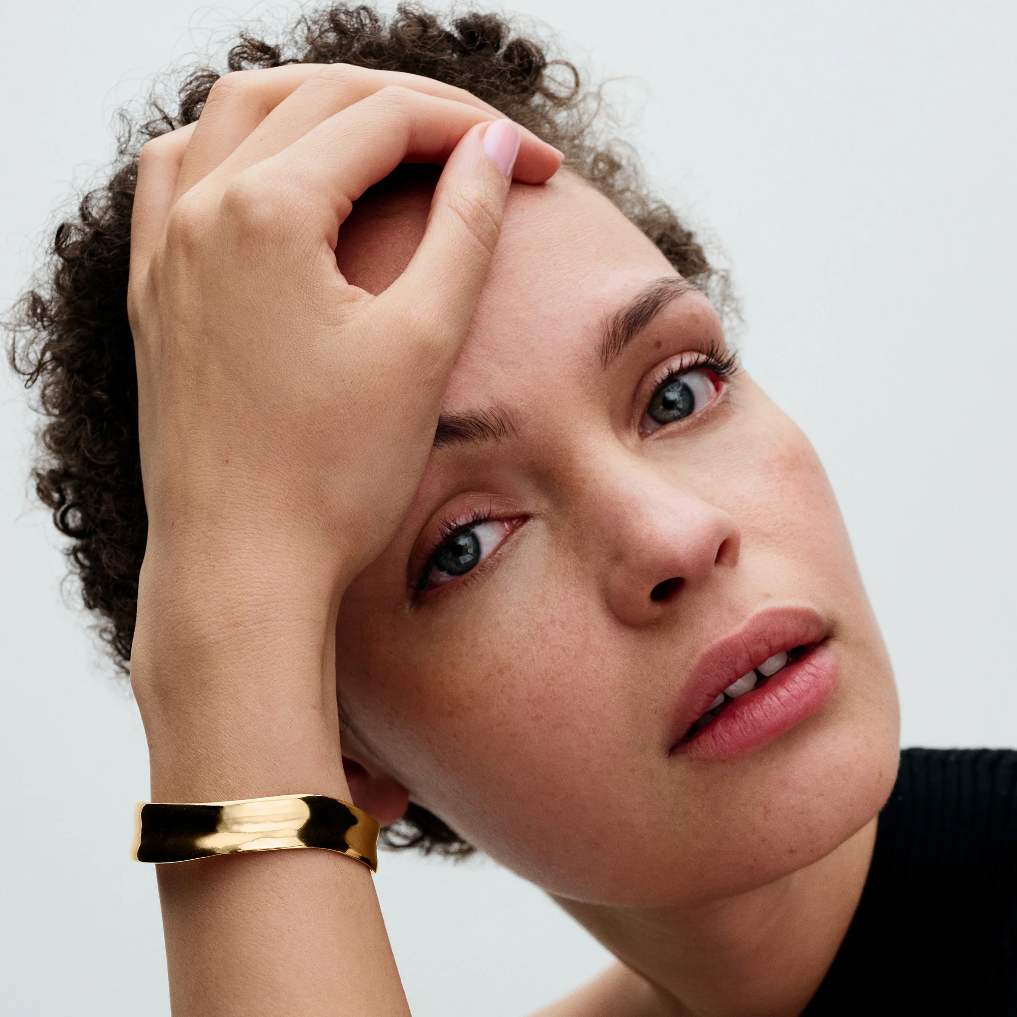 14K Gold-Plated Open Bangle - Image 2