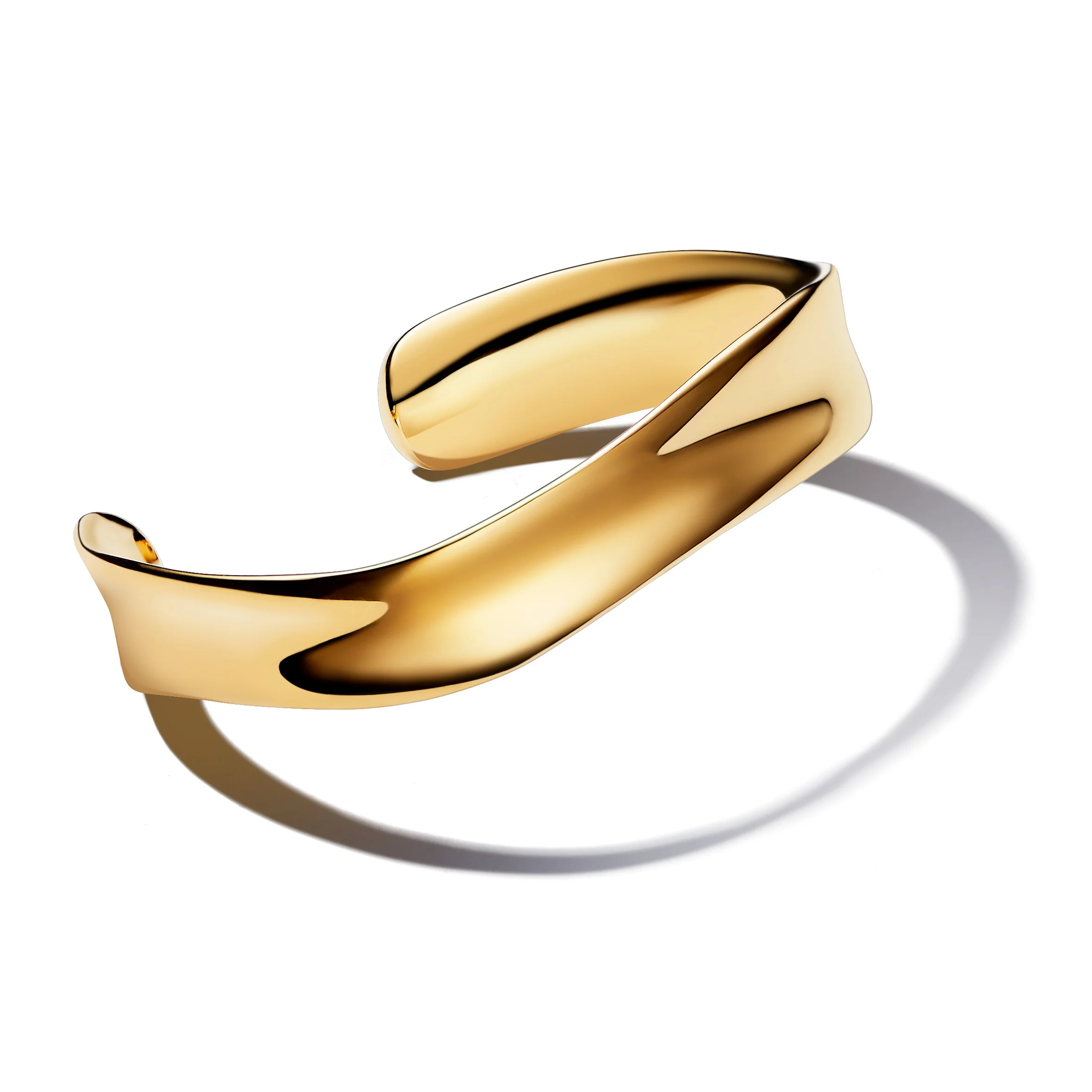 14K Gold-Plated Open Bangle - Image 4