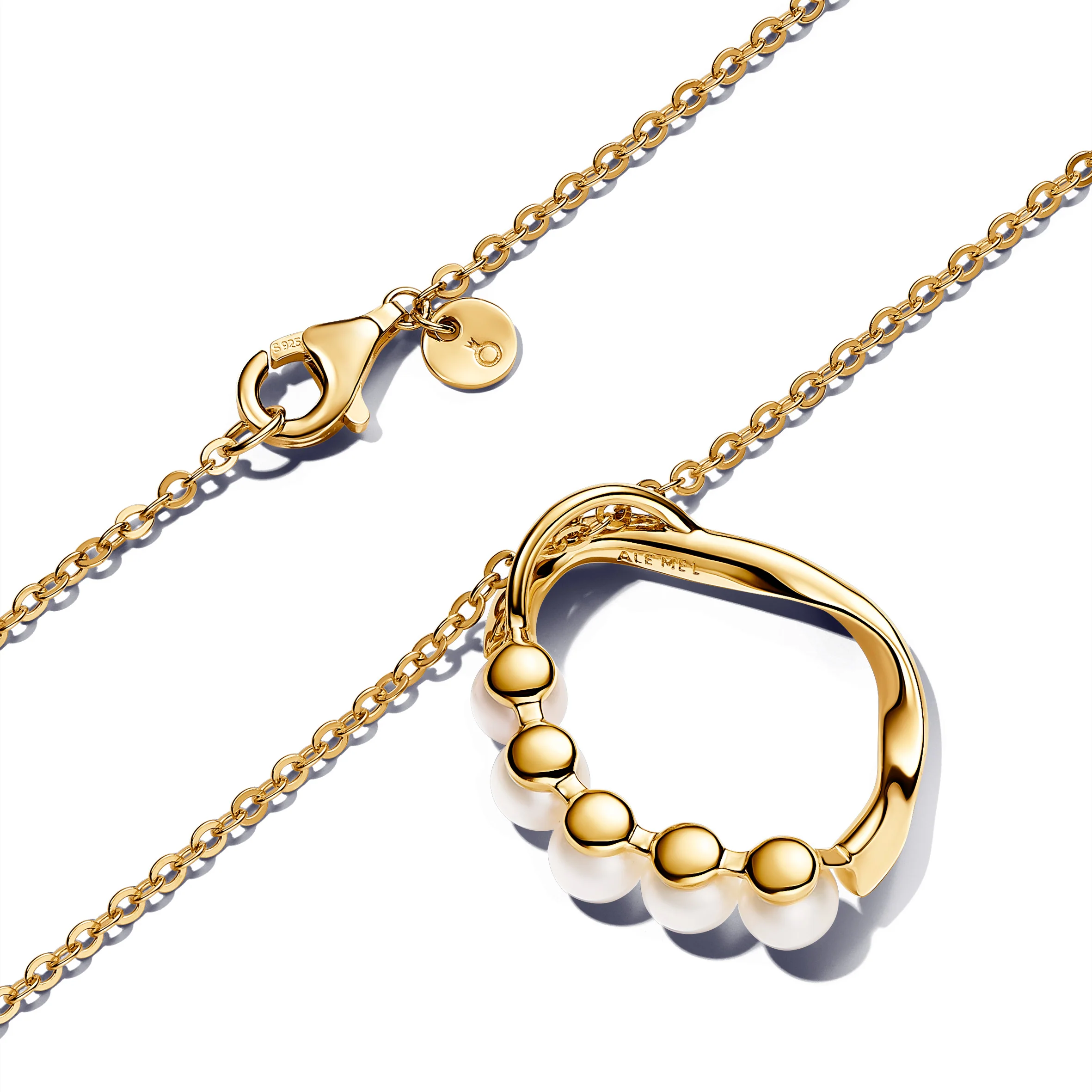 14K Gold-Plated Pendant Necklace With White Treated Freshwater Cultured Pearl - Image 6