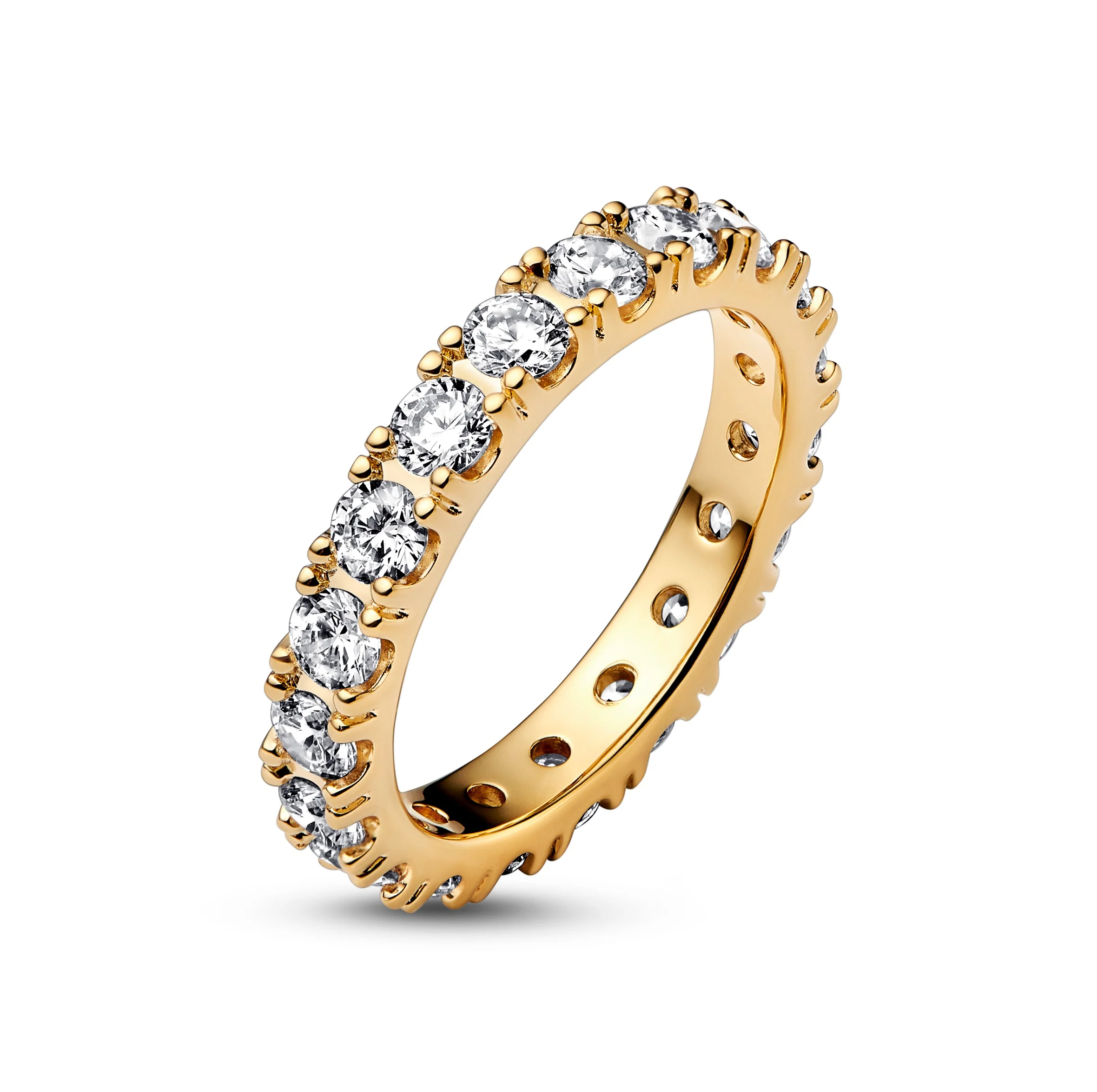 14K Gold-Plated Ring With Clear Cubic Zirconia - Image 3