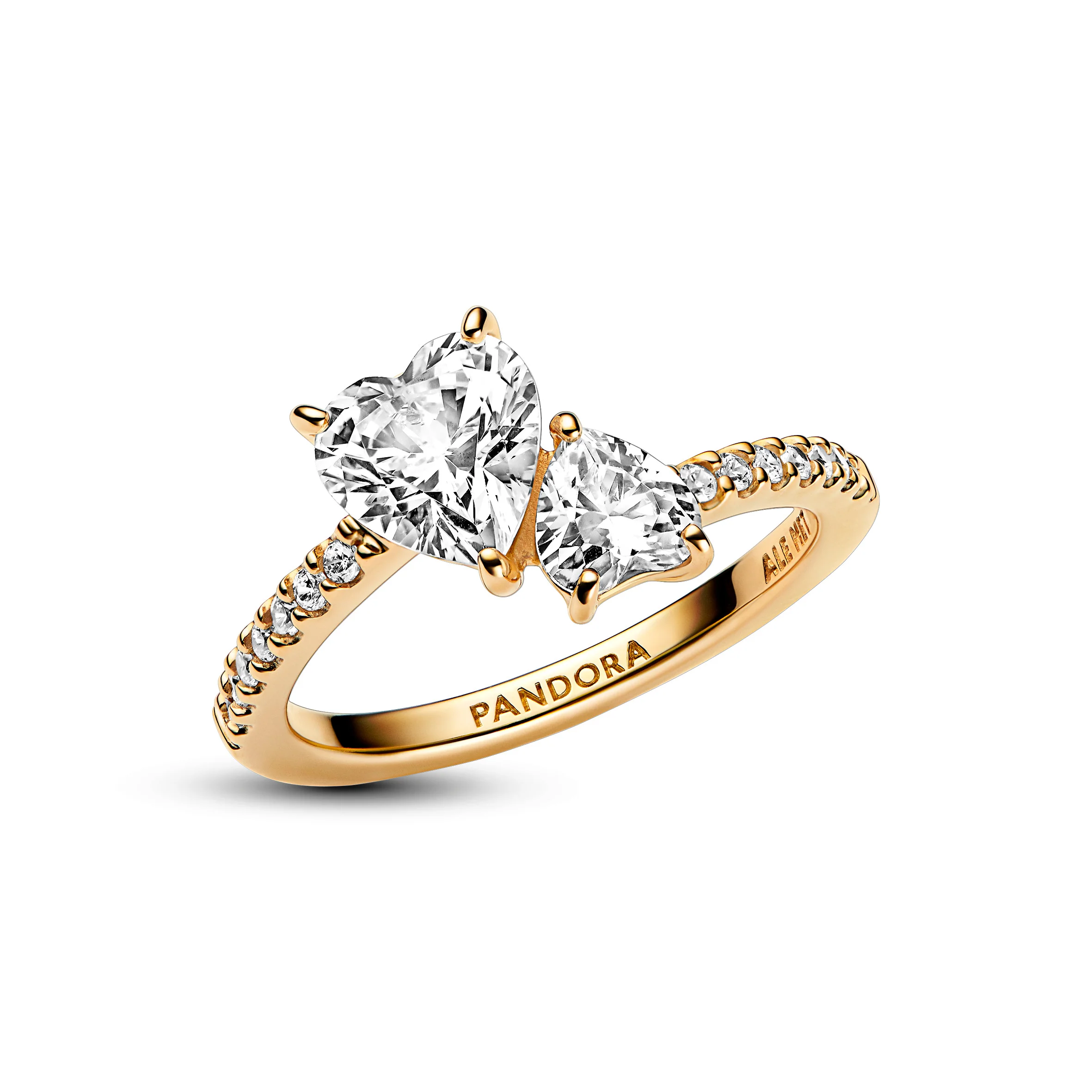 14K Gold-Plated Ring With Clear Cubic Zirconia - Image 4