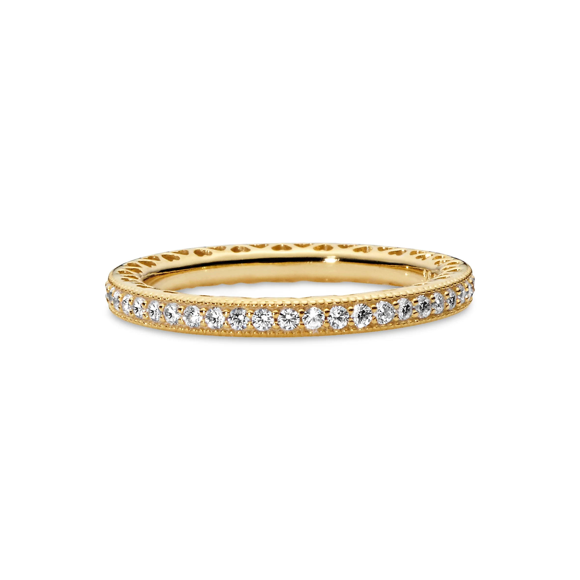 14K Gold-Plated Ring With Clear Cubic Zirconia - Image 3