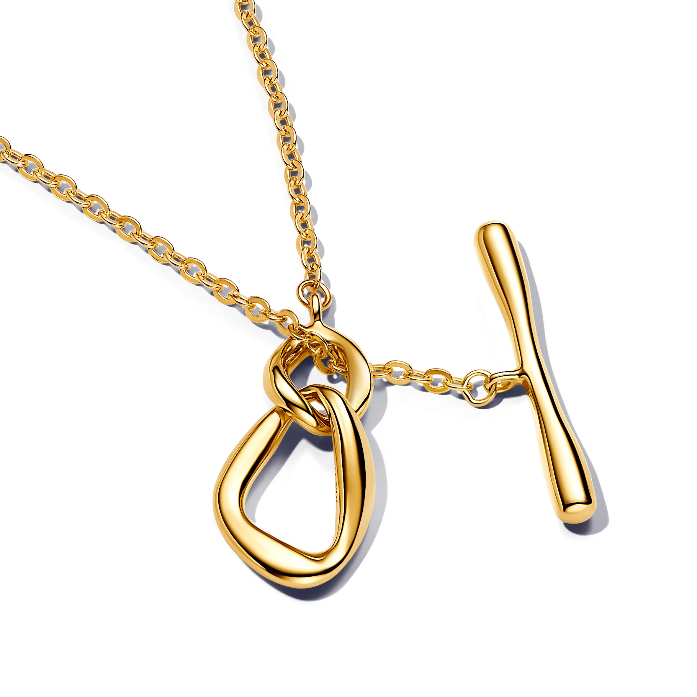 14K Gold-Plated T-Bar Necklace - Image 5
