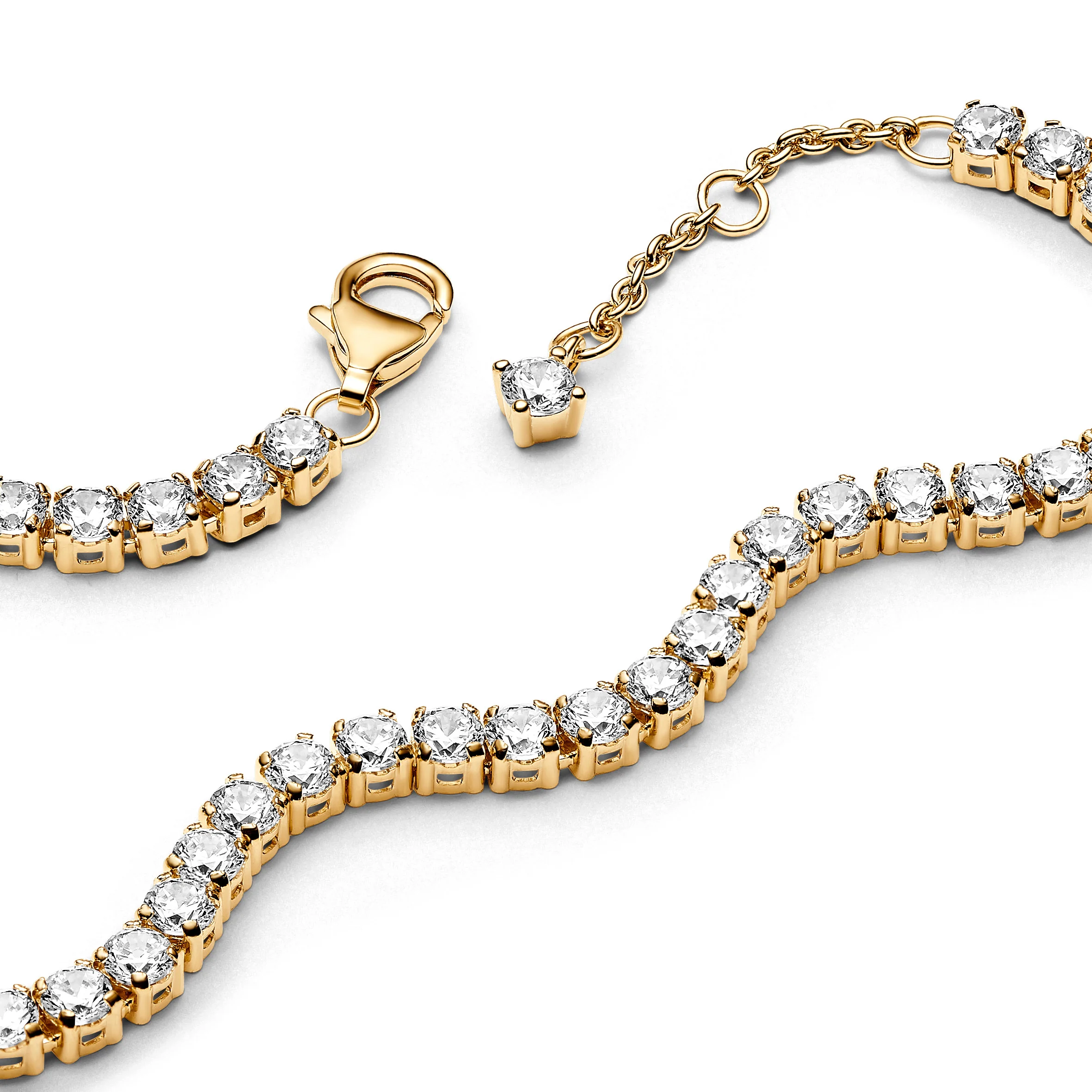 14K Gold-Plated Tennis Bracelet With Clear Cubic Zirconia - Image 4