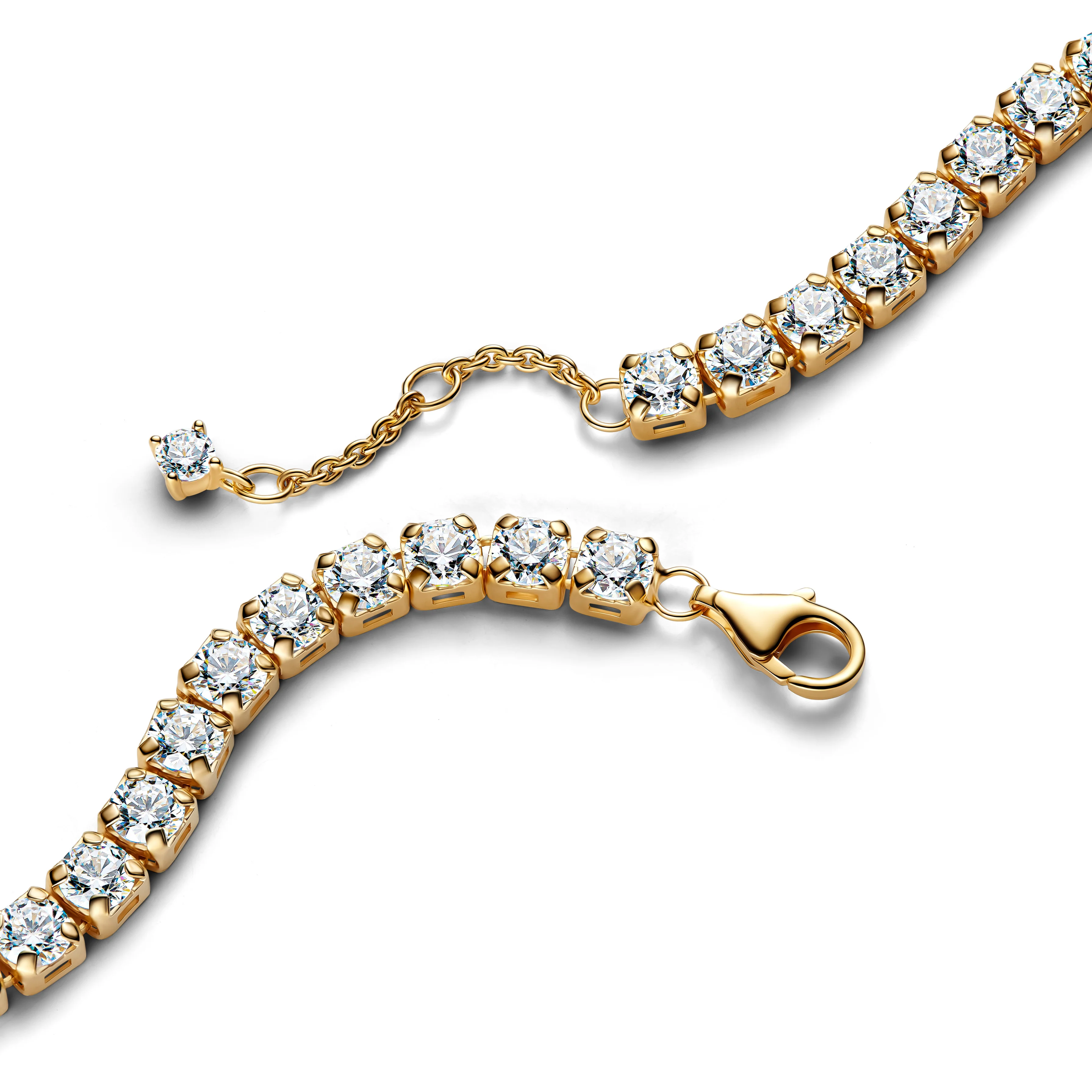 14K Gold-Plated Tennis Bracelet With Clear Cubic Zirconia - Image 3