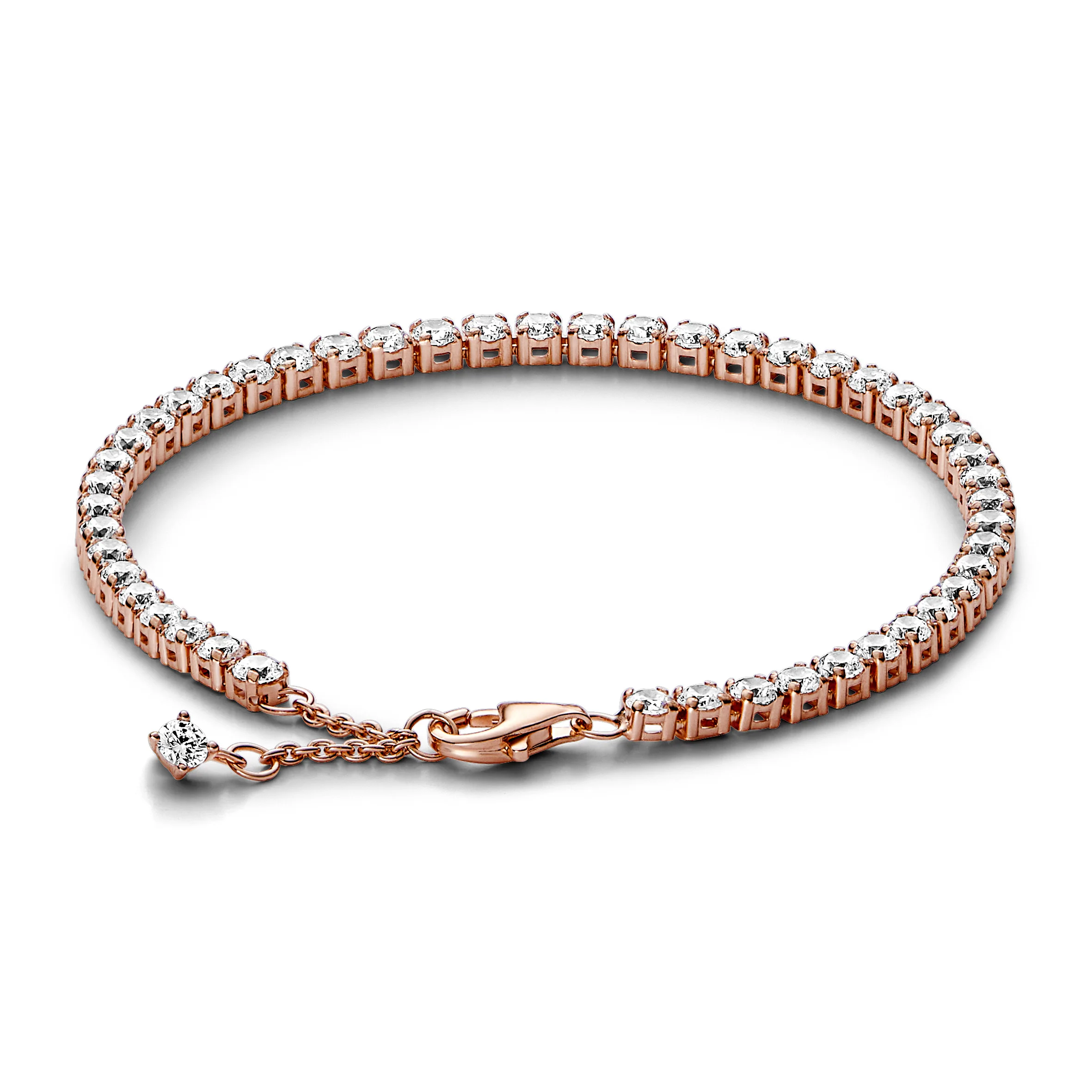 14K Rose Gold-Plated Bracelet With Clear Cubic Zirconia - Image 4