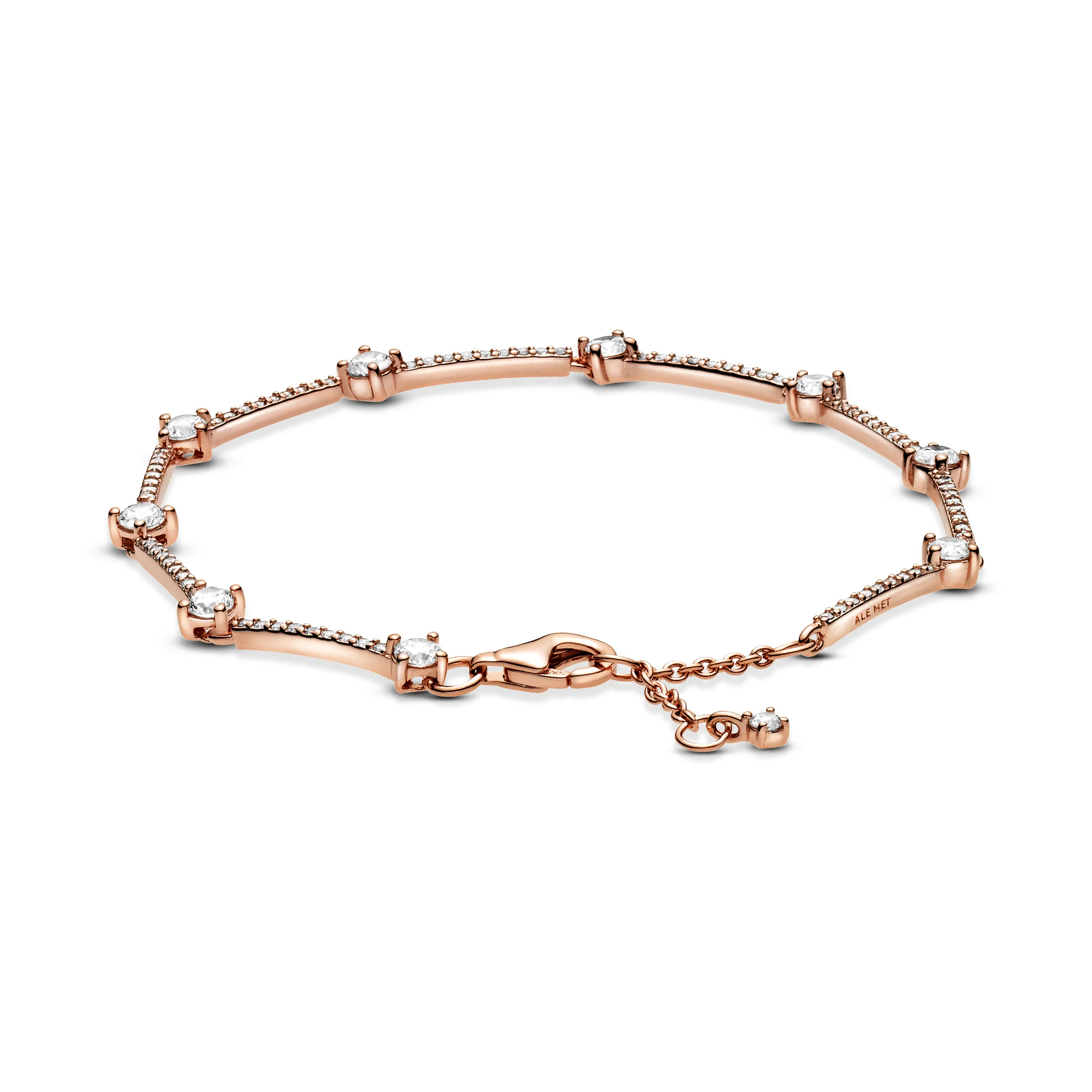 14K Rose Gold-Plated Bracelet With Clear Cubic Zirconia - Image 5