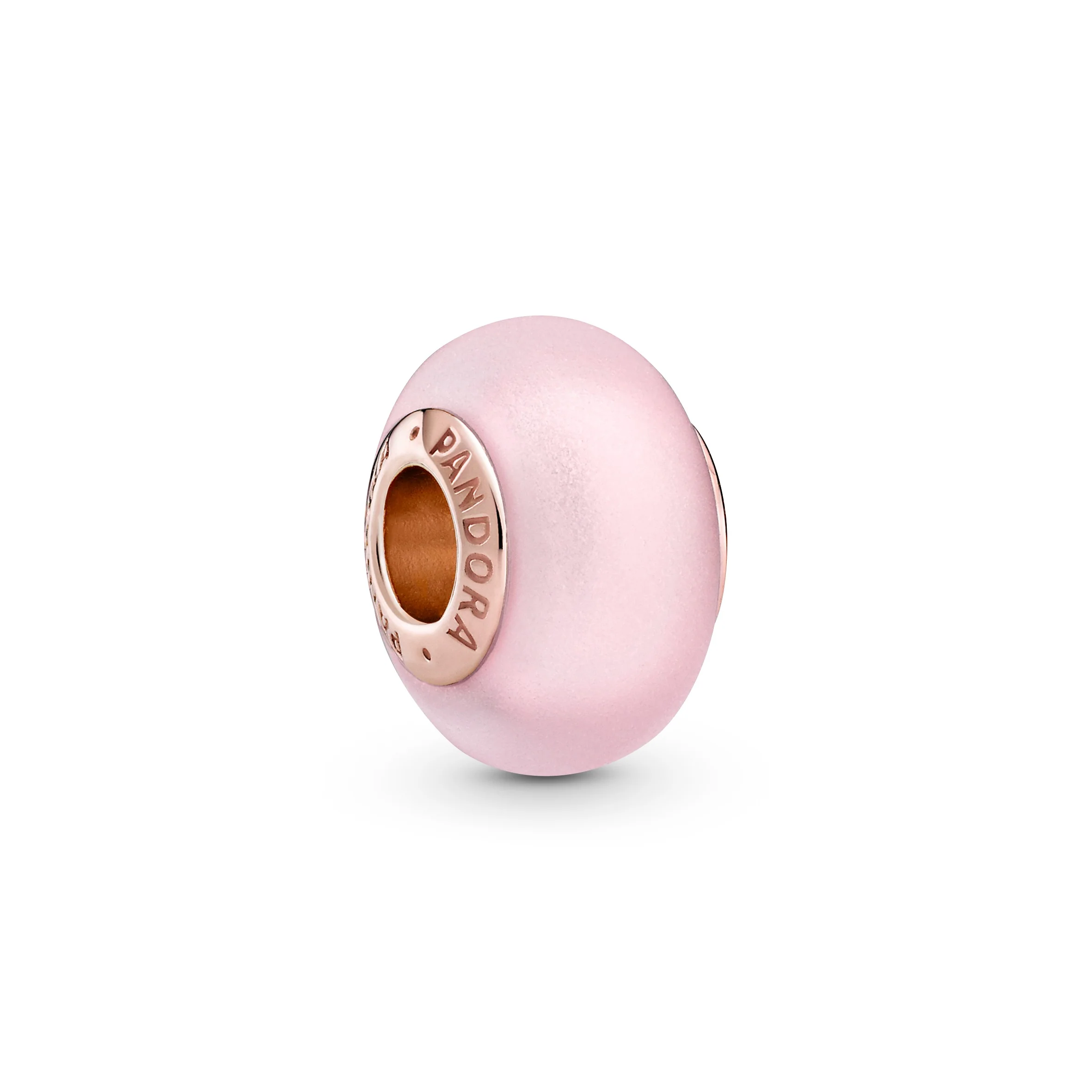 14K Rose Gold-Plated Charm With Frosted Pink Murano Glass - Image 6