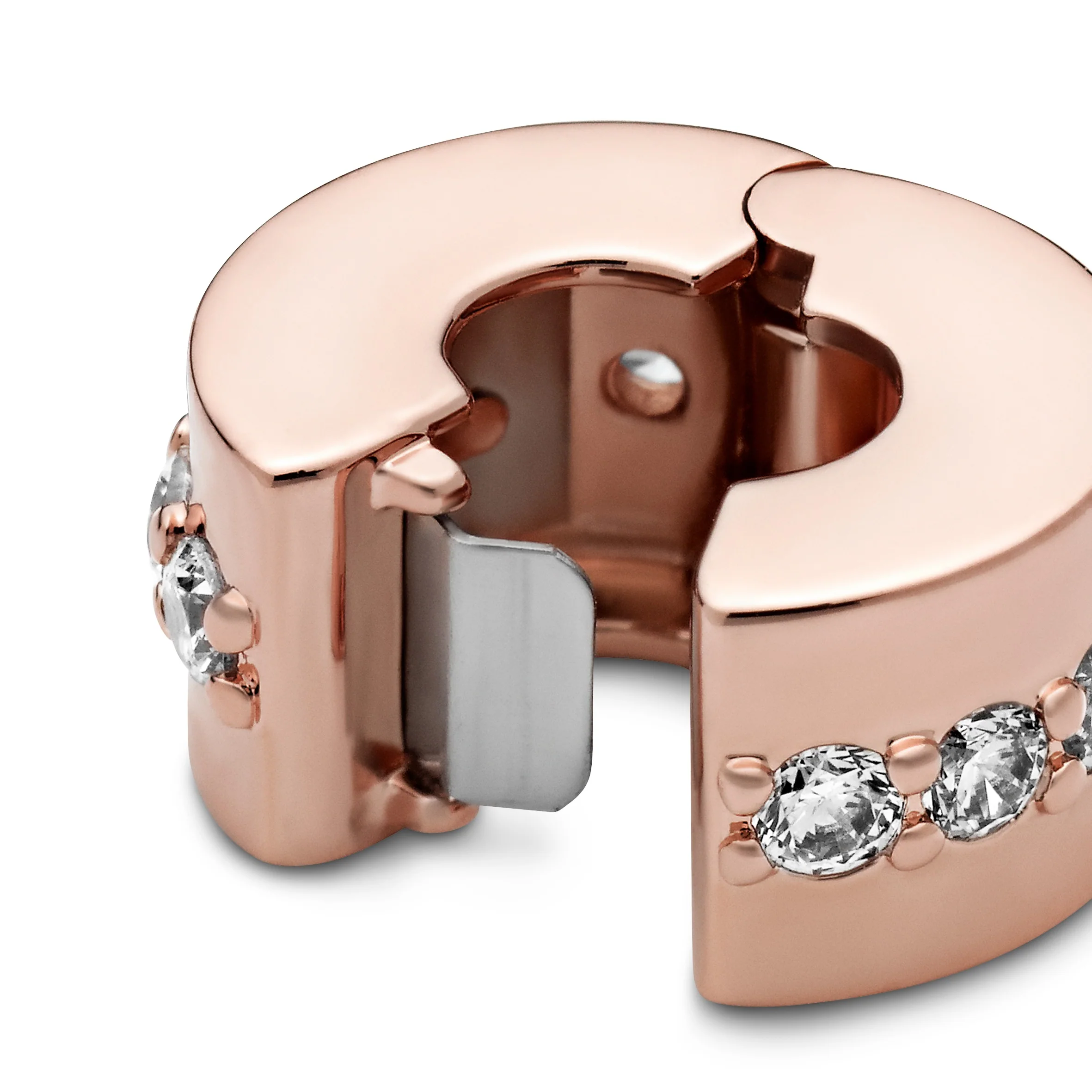 14K Rose Gold-Plated Clip With Clear Cubic Zirconia - Image 5