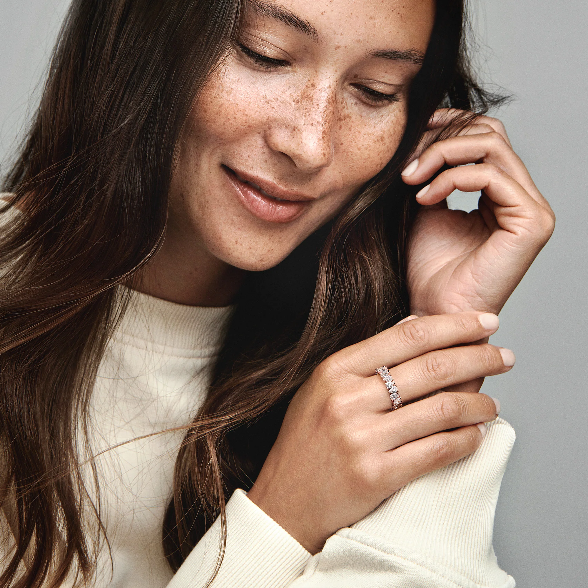 14K Rose Gold-Plated Ring With Clear Cubic Zirconia - Image 4