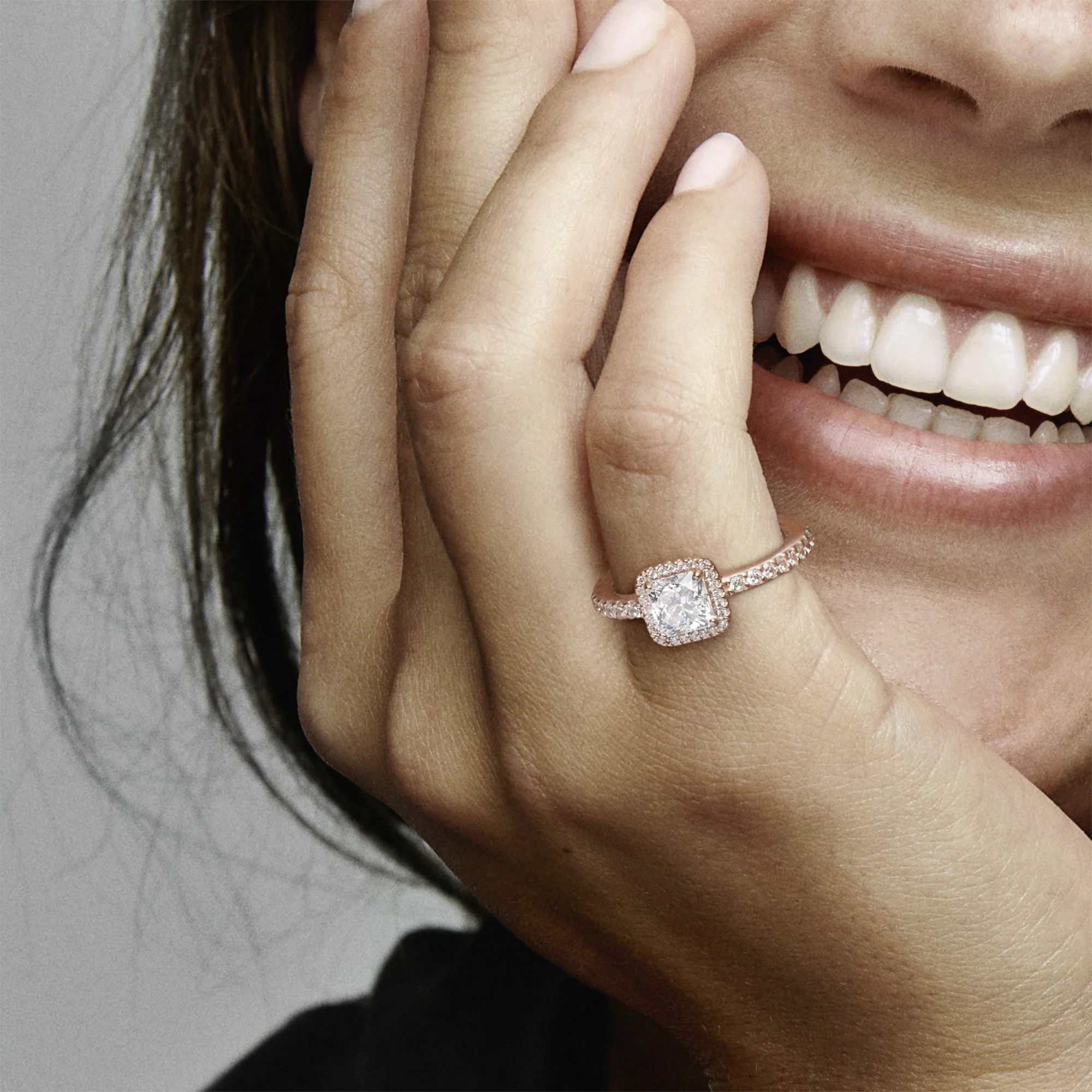14K Rose Gold-Plated Ring With Clear Cubic Zirconia - Image 2