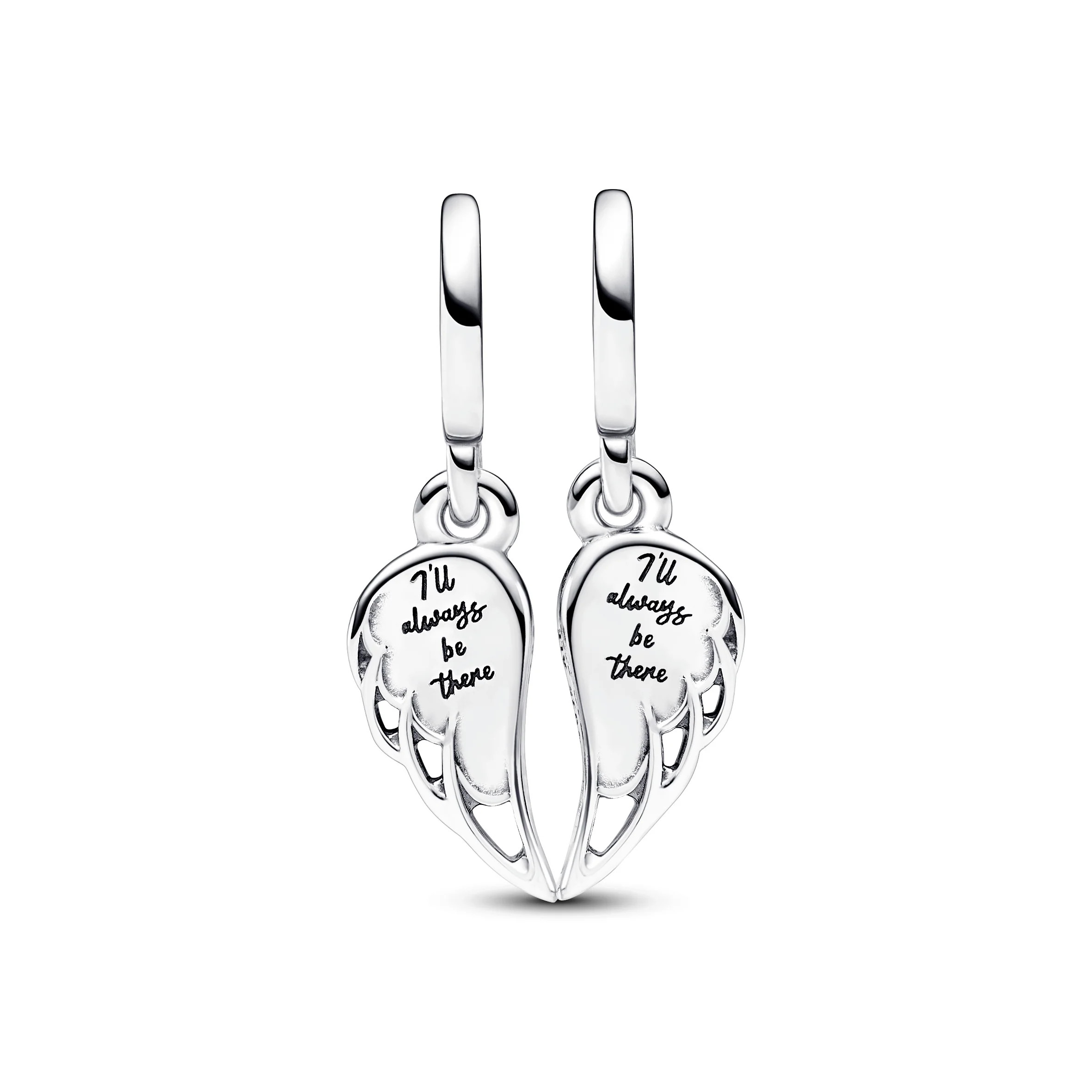 Angel Wings Sterling Silver Splittable Dangle With Stellar Blue, Skylight Blue Crystal And Clear Cubic Zirconia - Image 3