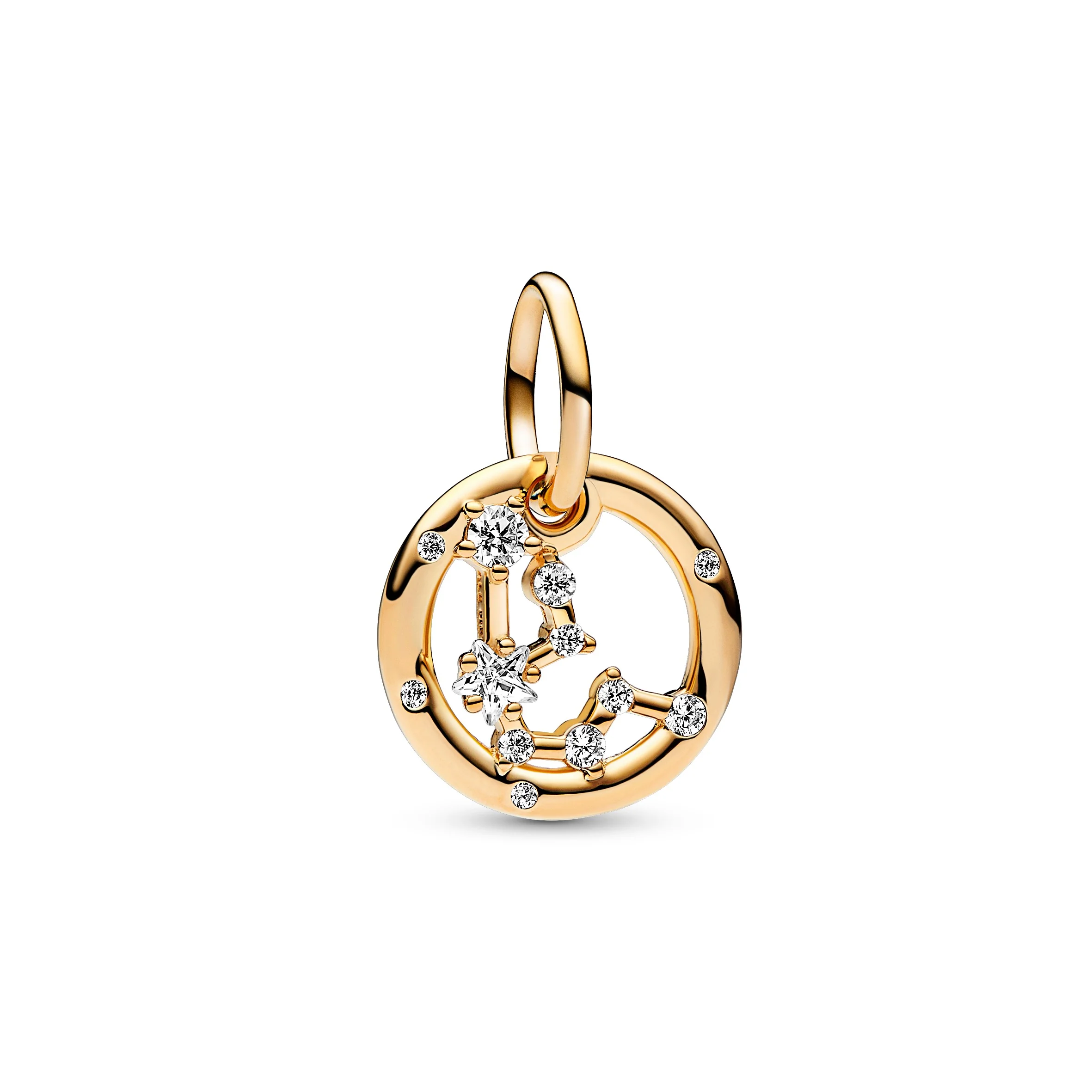 Aquarius Zodiac 14K Gold-Plated Dangle With Clear Cubic Zirconia - Image 4
