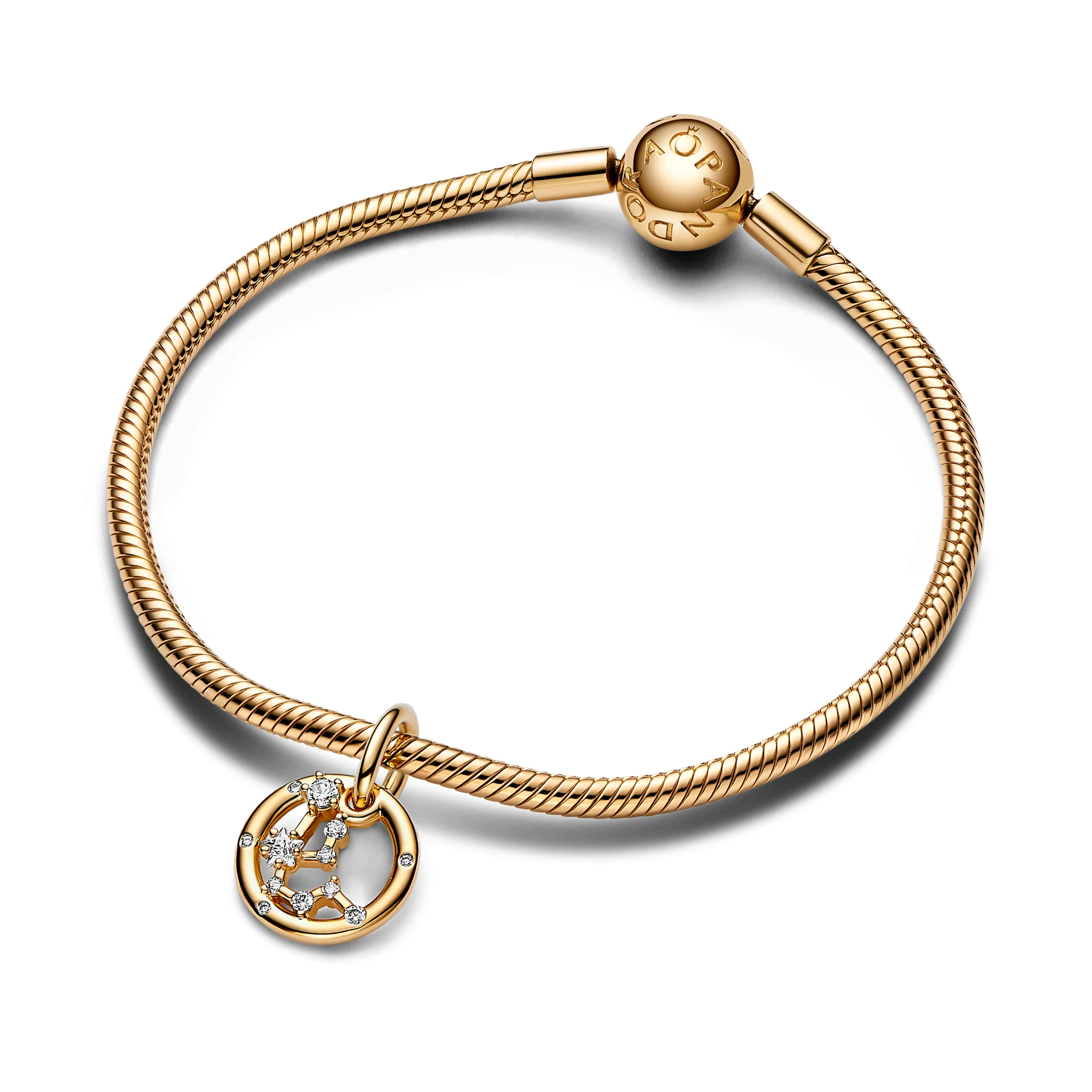 Aquarius Zodiac 14K Gold-Plated Dangle With Clear Cubic Zirconia - Image 5