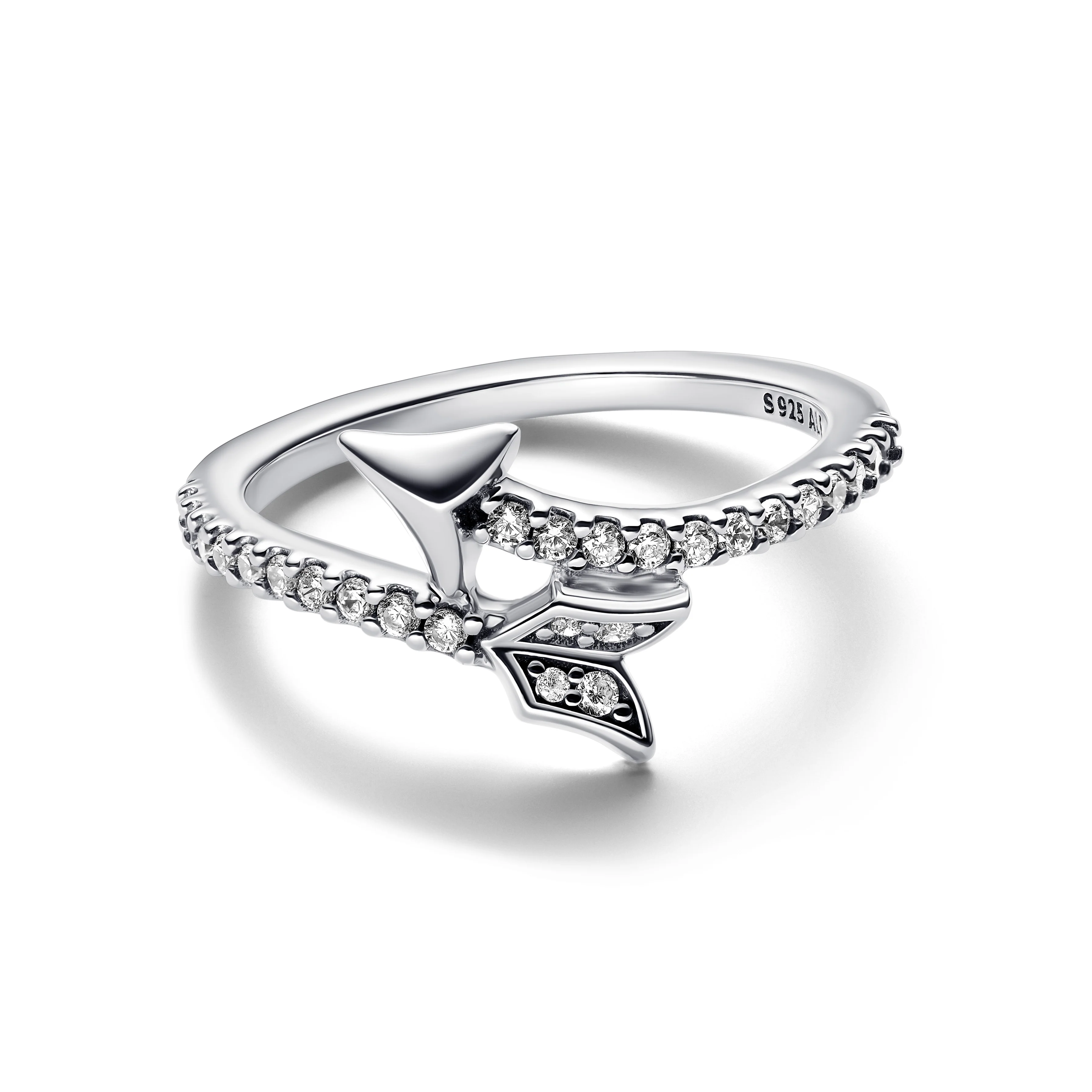 Arrow Sterling Silver Ring With Clear Cubic Zirconia - Image 3