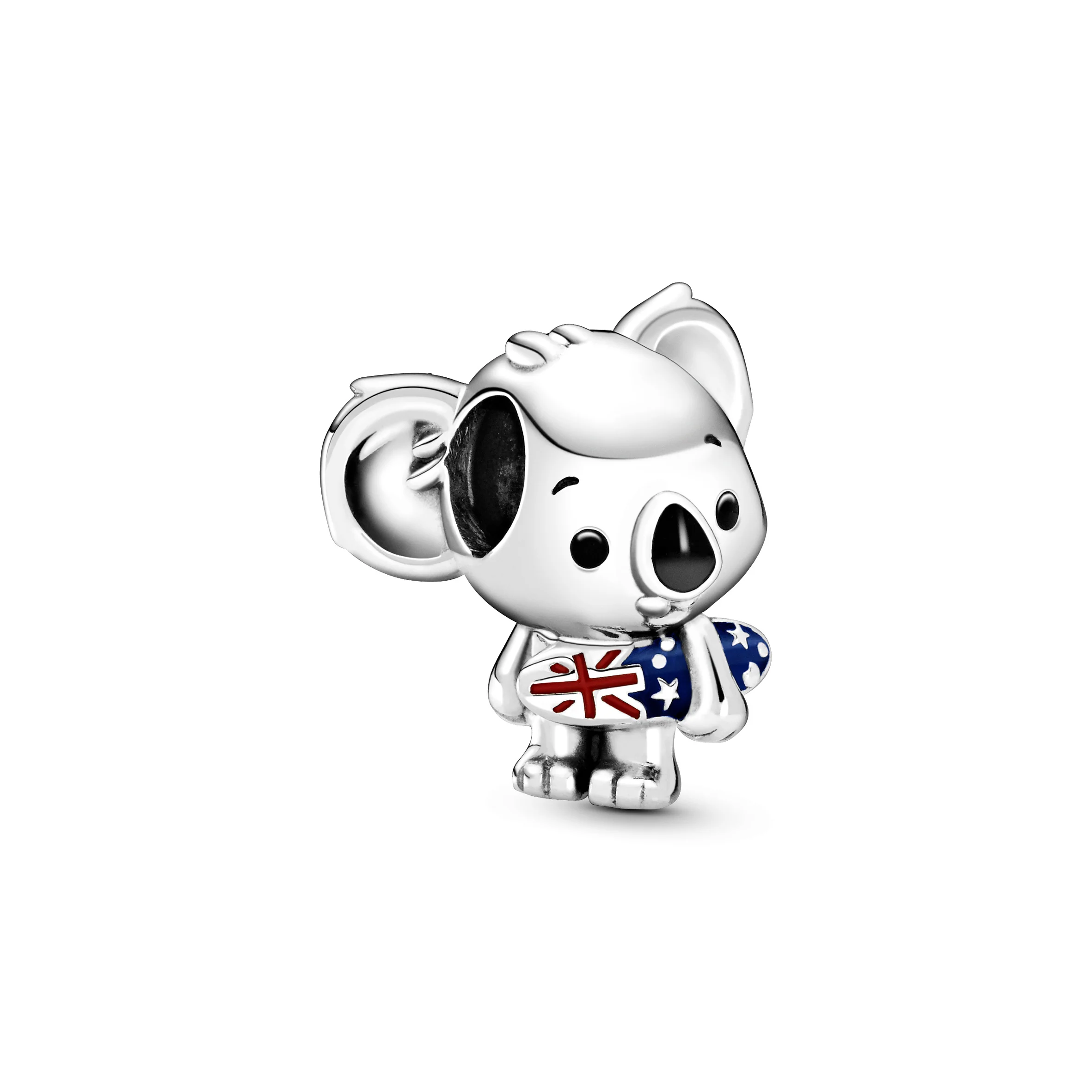 Australian Koala Sterling Silver Charm With Red, Blue And Black Enamel - Image 2