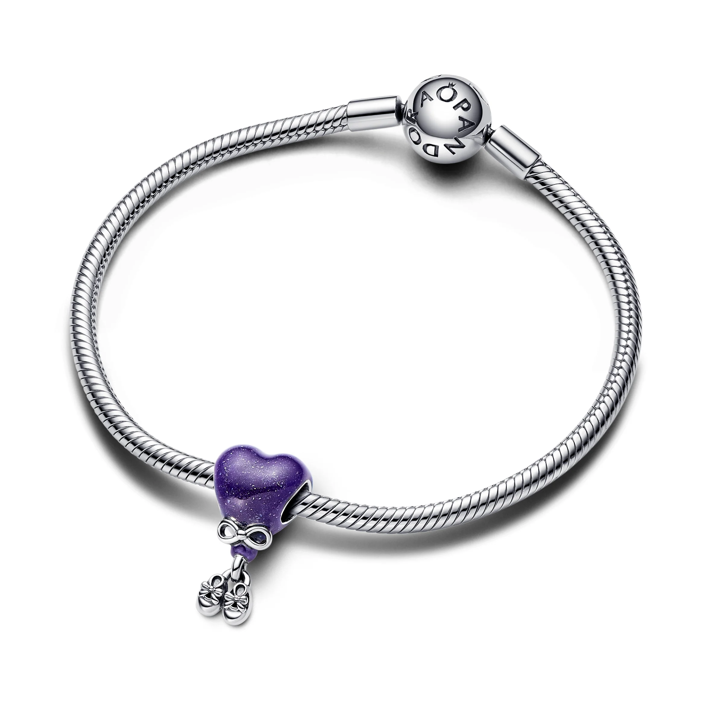 Baby Boy Balloon Sterling Silver Charm With Color Changing Purple To Light Blue And Black Enamel - Image 3
