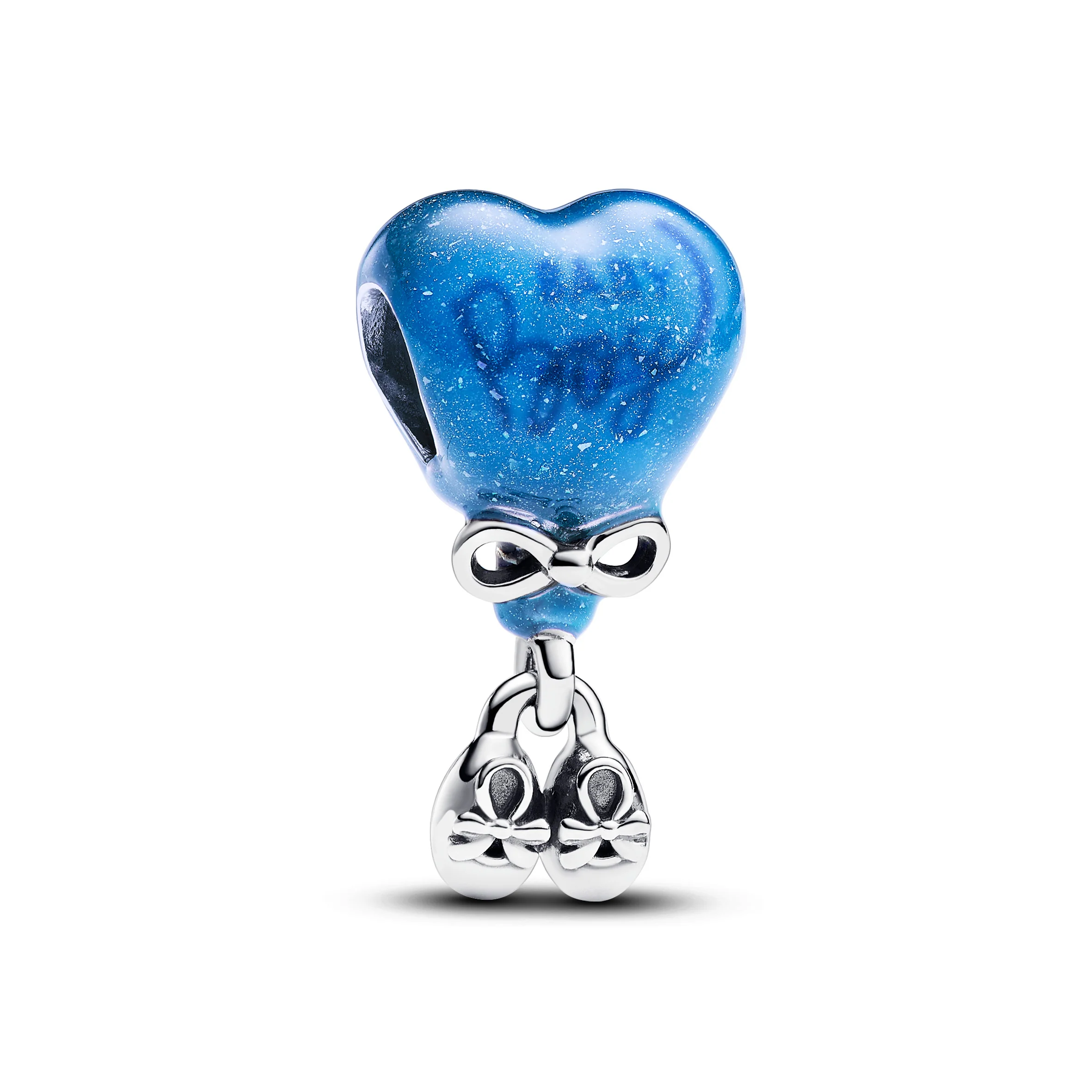Baby Boy Balloon Sterling Silver Charm With Color Changing Purple To Light Blue And Black Enamel - Image 4
