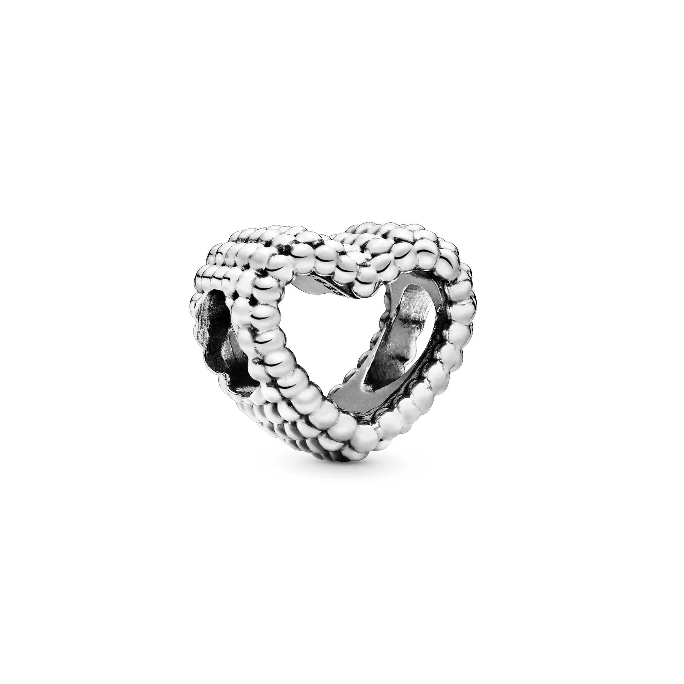 Beaded Heart Silver Charm - Image 3