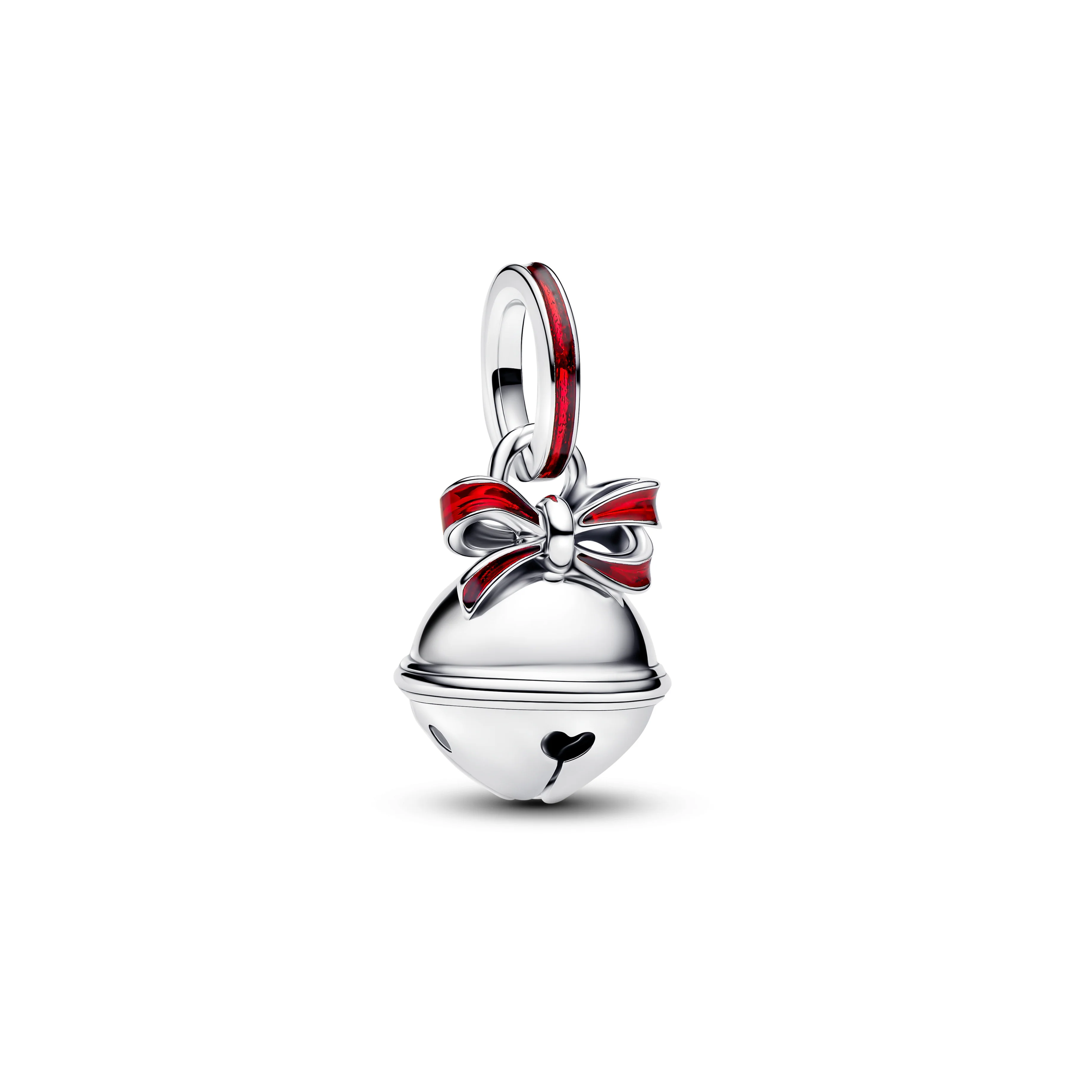 Bell Sterling Silver Dangle With Red Enamel