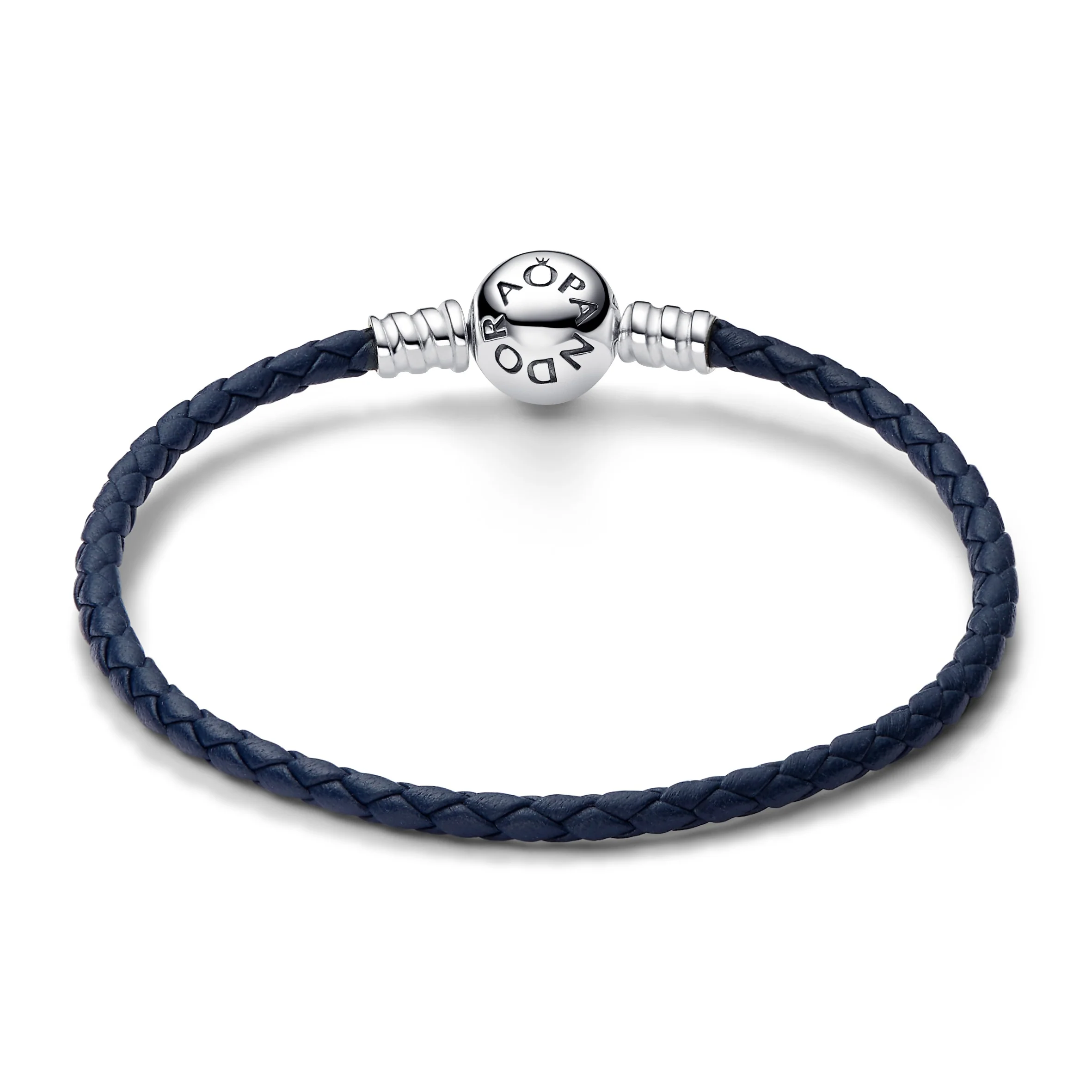 Blue Leather Bracelet With Sterling Silver Sun Clasp And Clear Cubic Zirconia - Image 2