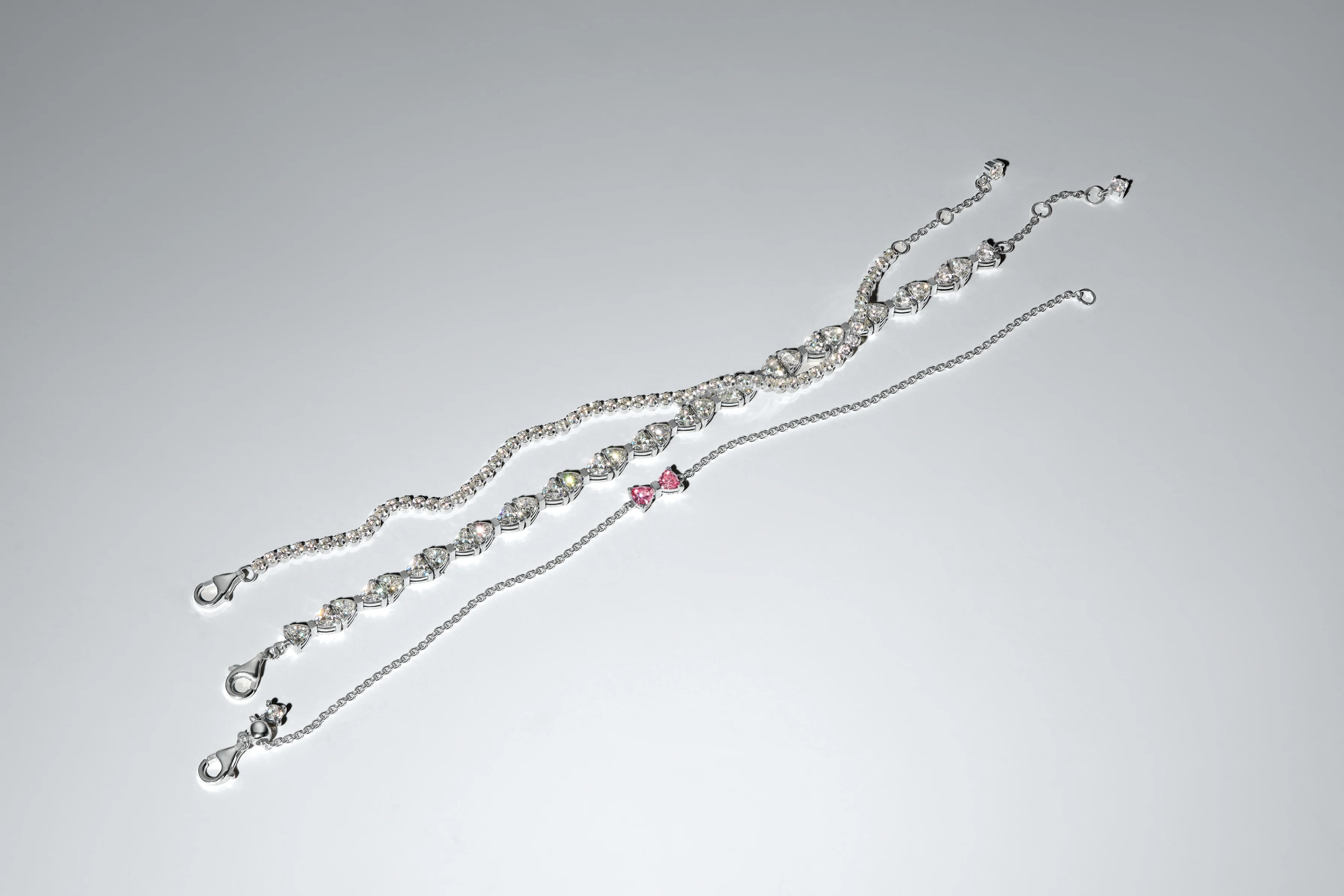 Bow Sterling Silver Bracelet With Fancy Pink And Clear Cubic Zirconia - Image 5