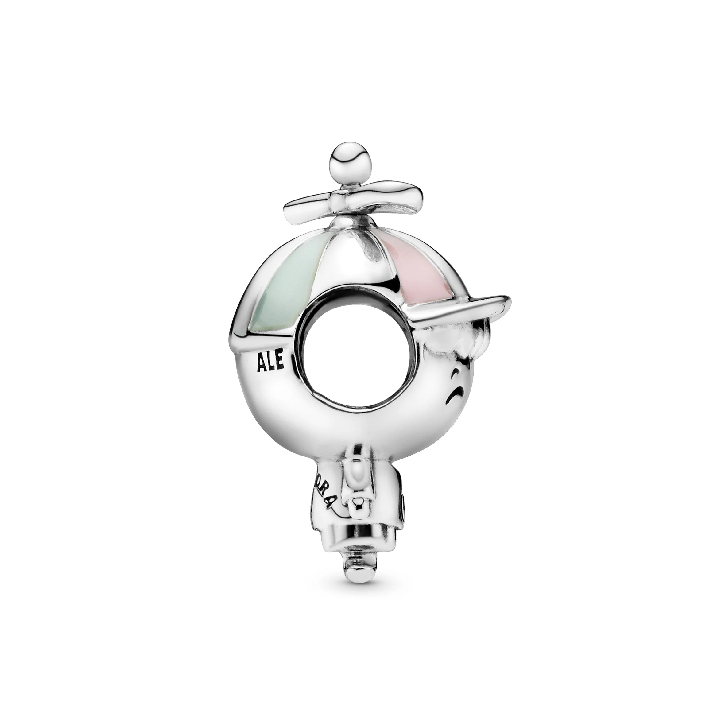 Boy Silver Charm With Pink And Green Enamel - Image 5