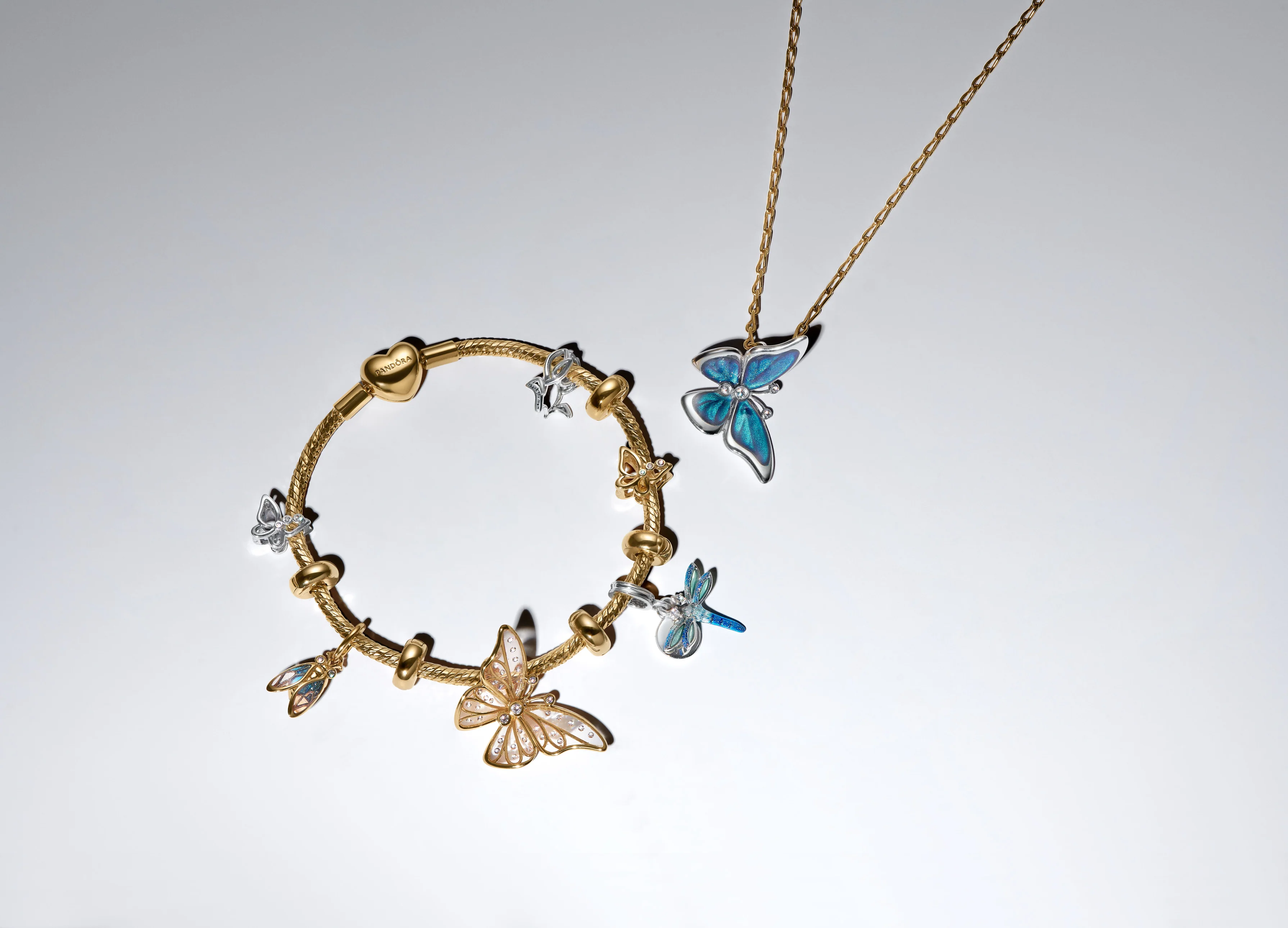 Butterfly 14K Gold-Plated Charm With Clear Cubic Zirconia And Clear Uv Resin - Image 5