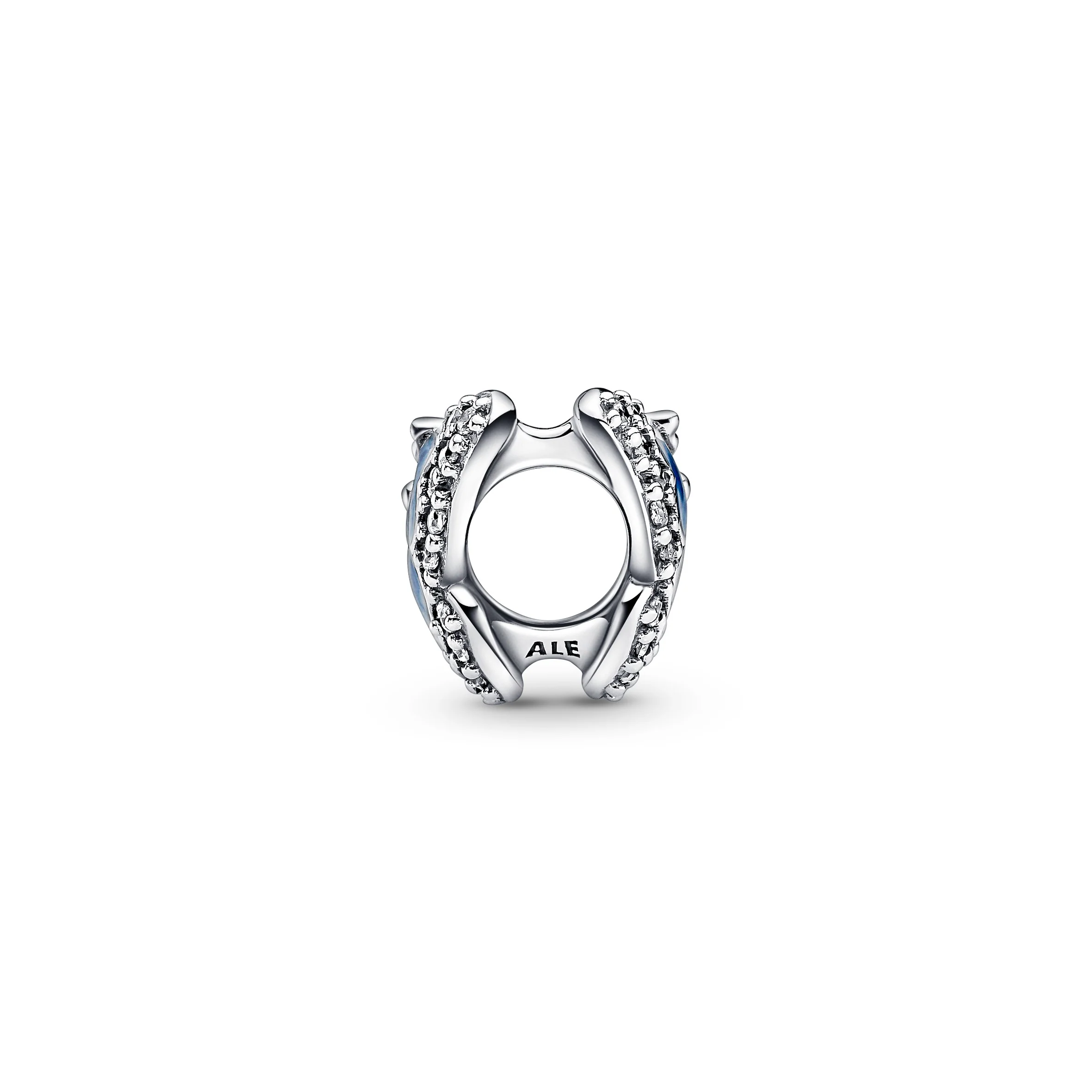 Butterfly Sterling Silver Charm With Clear Cubic Zirconia And Shaded Blue And White Enamel - Image 6
