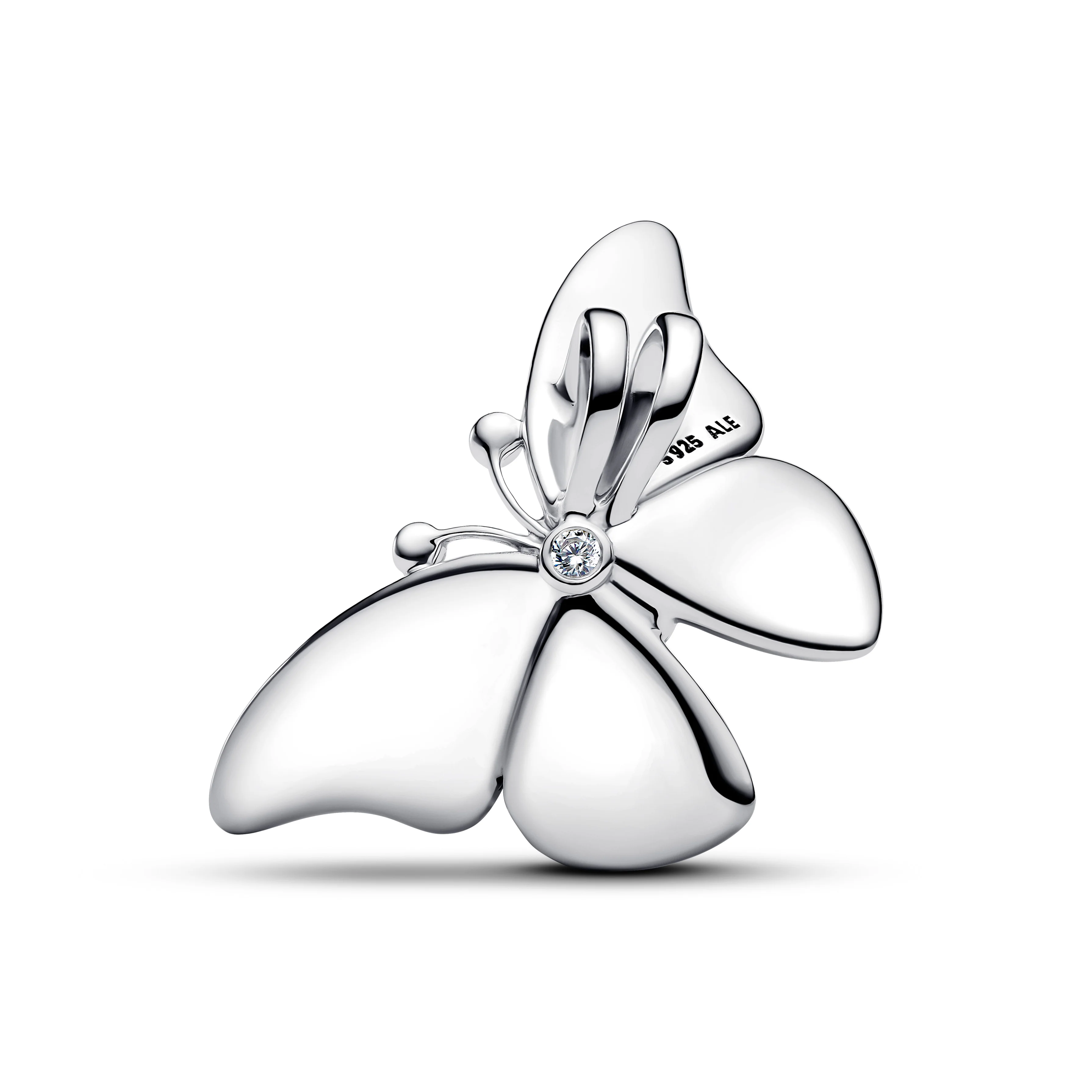 Butterfly Sterling Silver Charm With Clear Cubic Zirconia, Black, Teal And Purple Enamel - Image 3