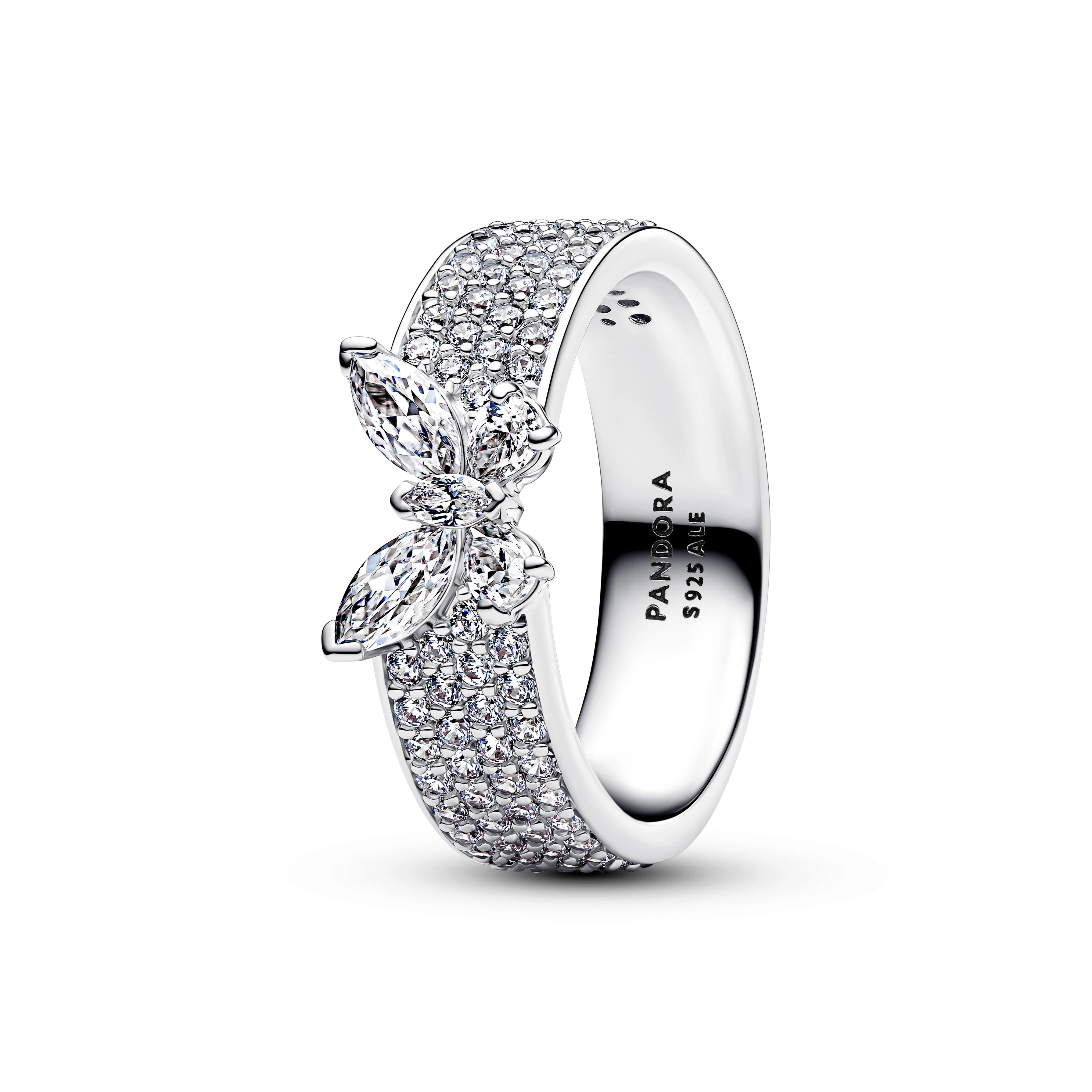 Butterfly Sterling Silver Ring With Clear Cubic Zirconia - Image 3