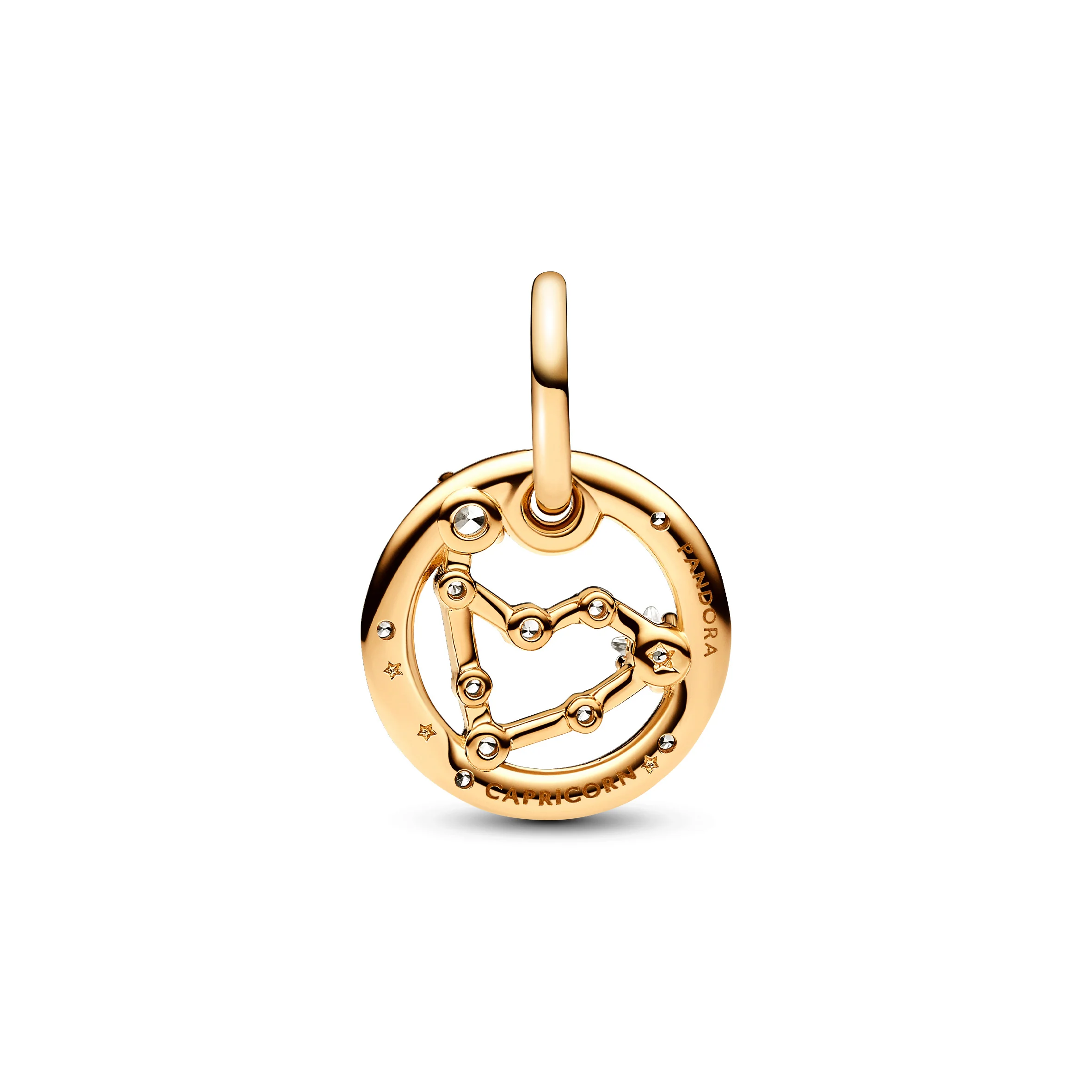 Capricorn Zodiac 14K Gold-Plated Dangle With Clear Cubic Zirconia - Image 4