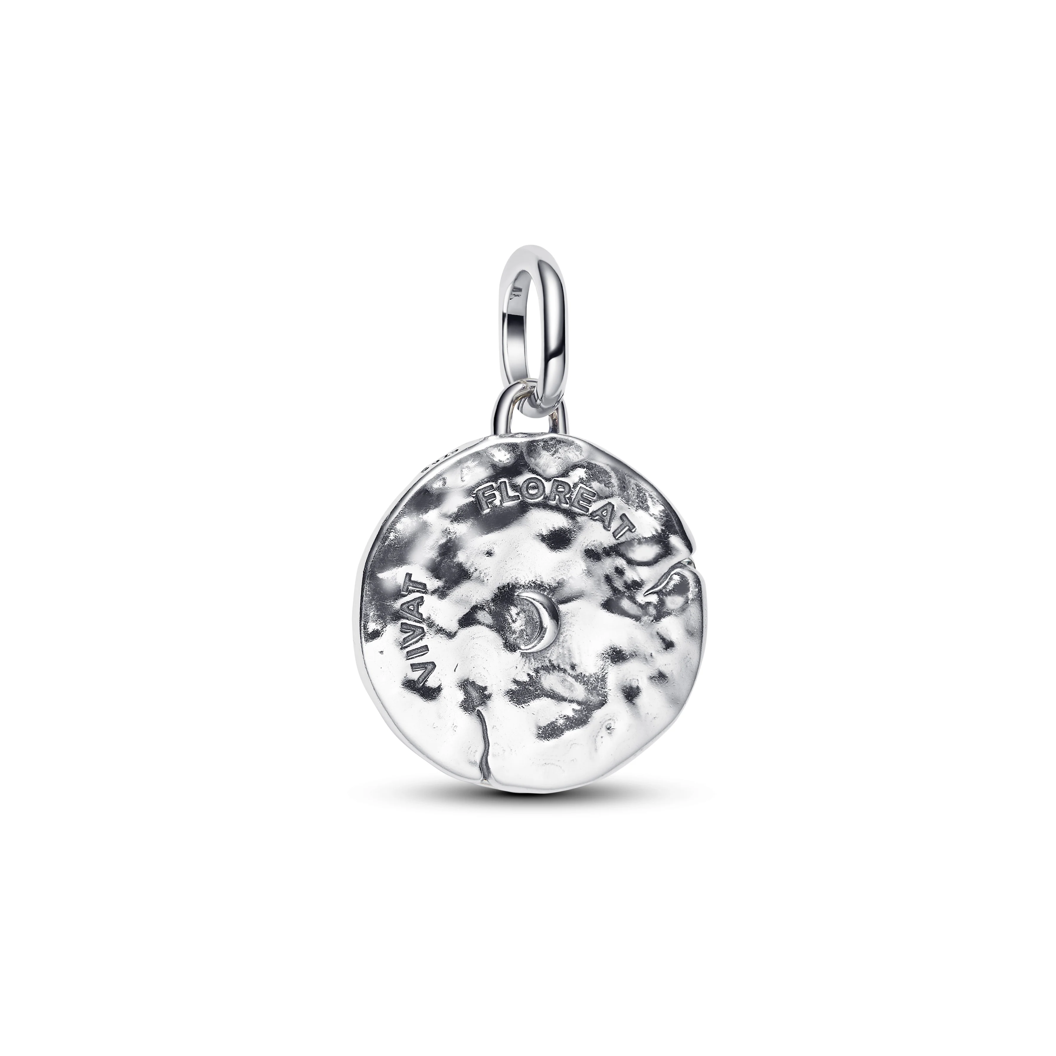 Cherry Blossom Sterling Silver Medallion With Clear Cubic Zirconia - Image 2