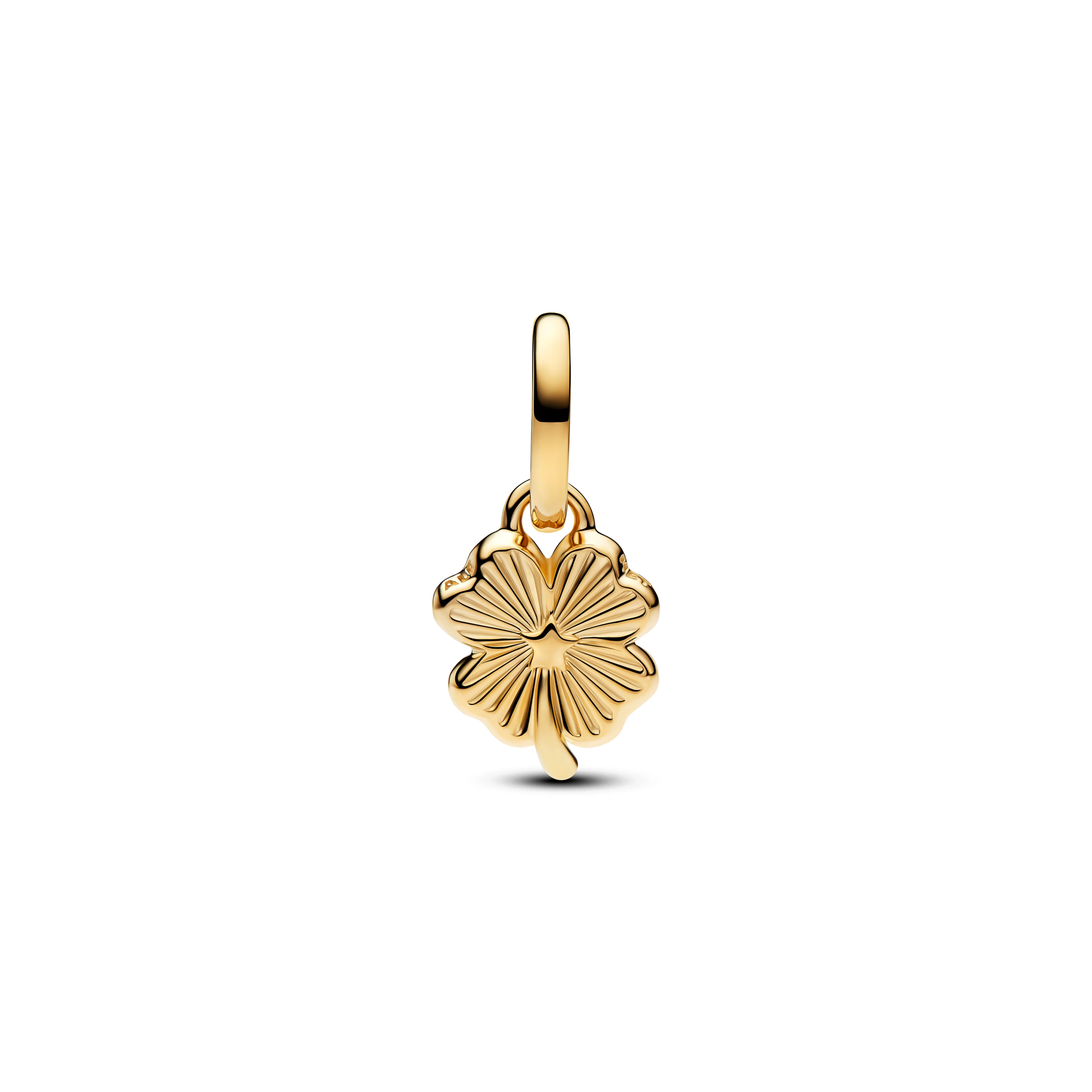 Clover 14K Gold-Plated Unique Metal Blend Mini Dangle With White Bioresin Man-Made Mother Of Pearl - Image 2