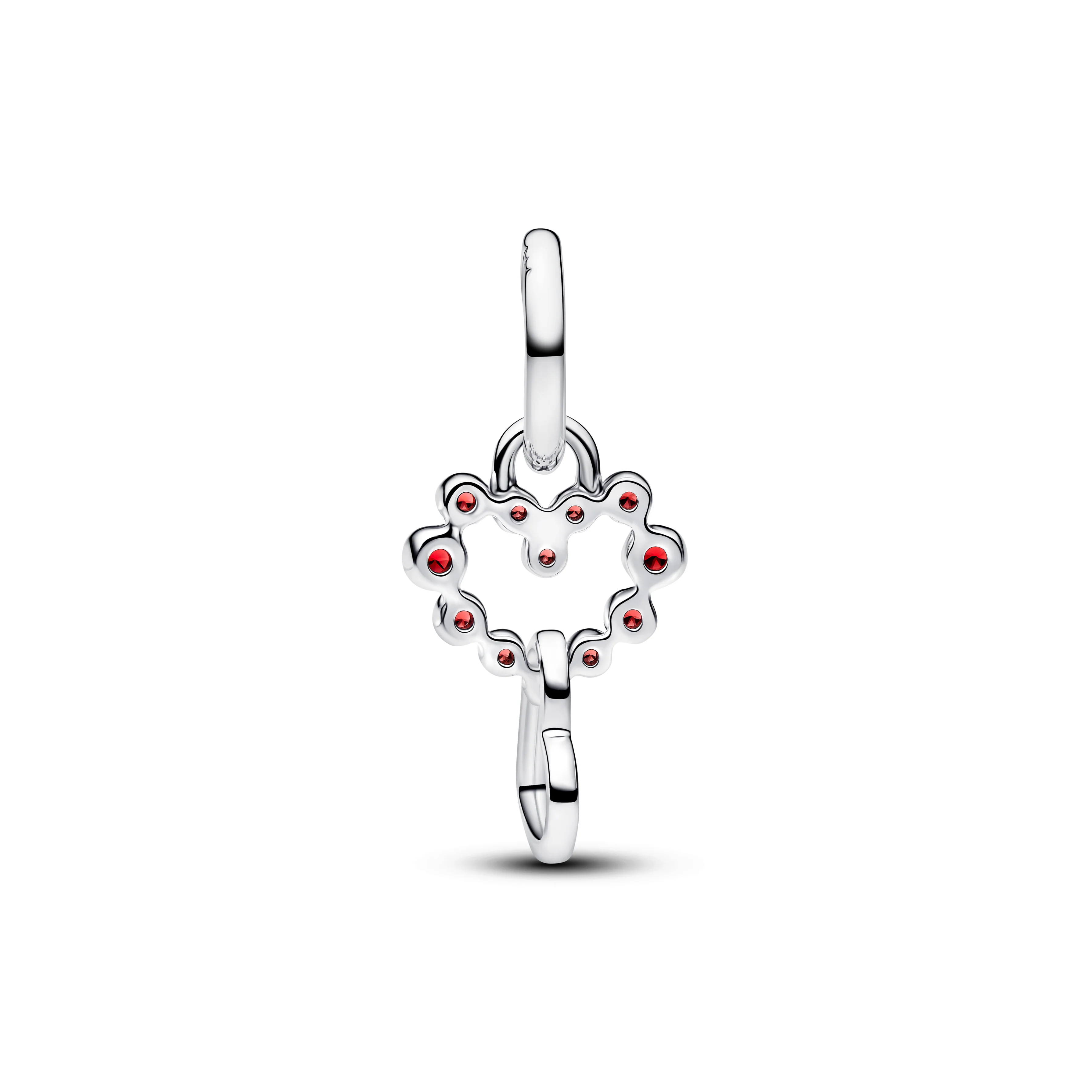 Connected Hearts Sterling Silver Dangle With Salsa Red Crystal - Image 2