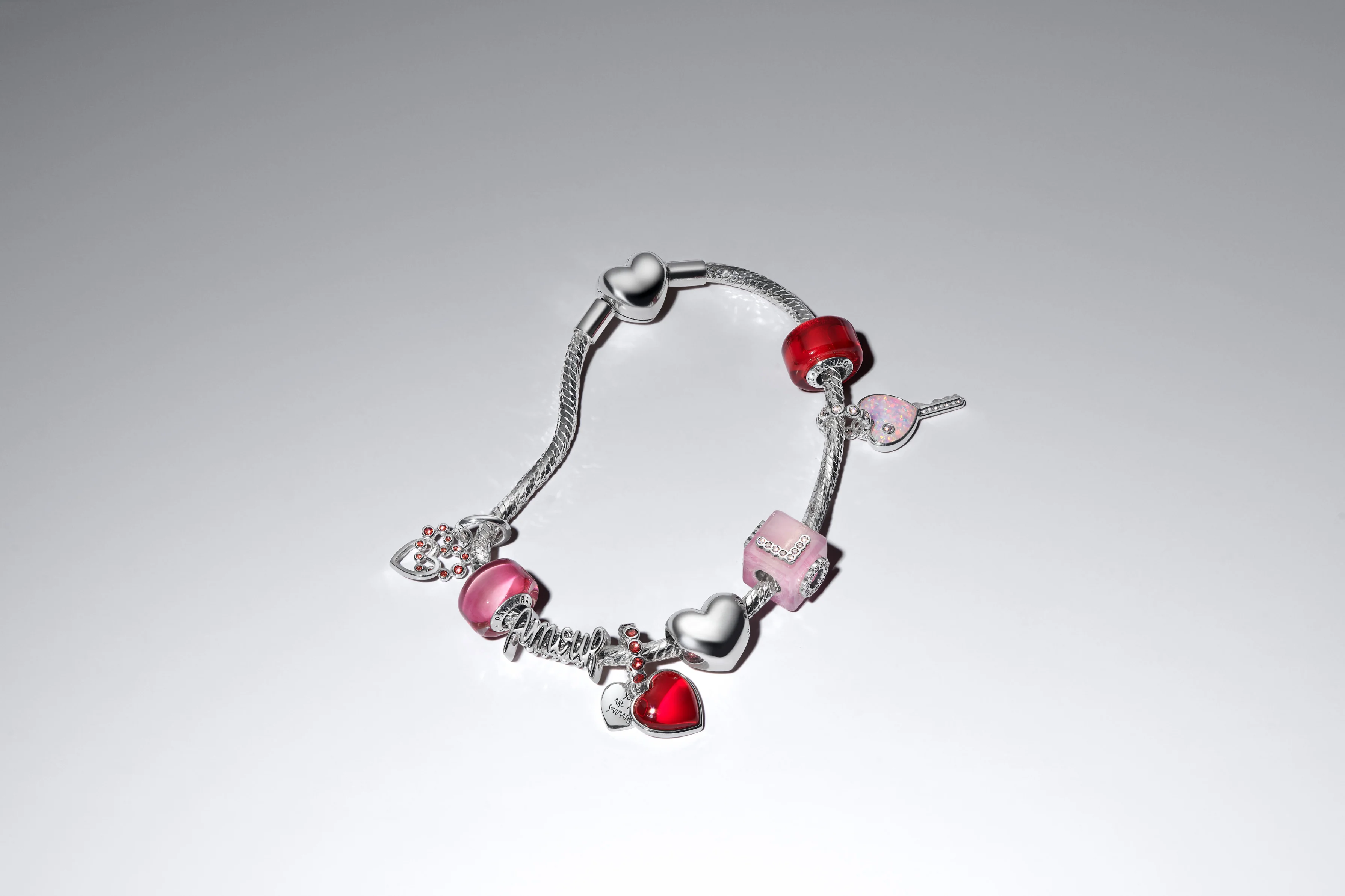Connected Hearts Sterling Silver Dangle With Salsa Red Crystal - Image 6