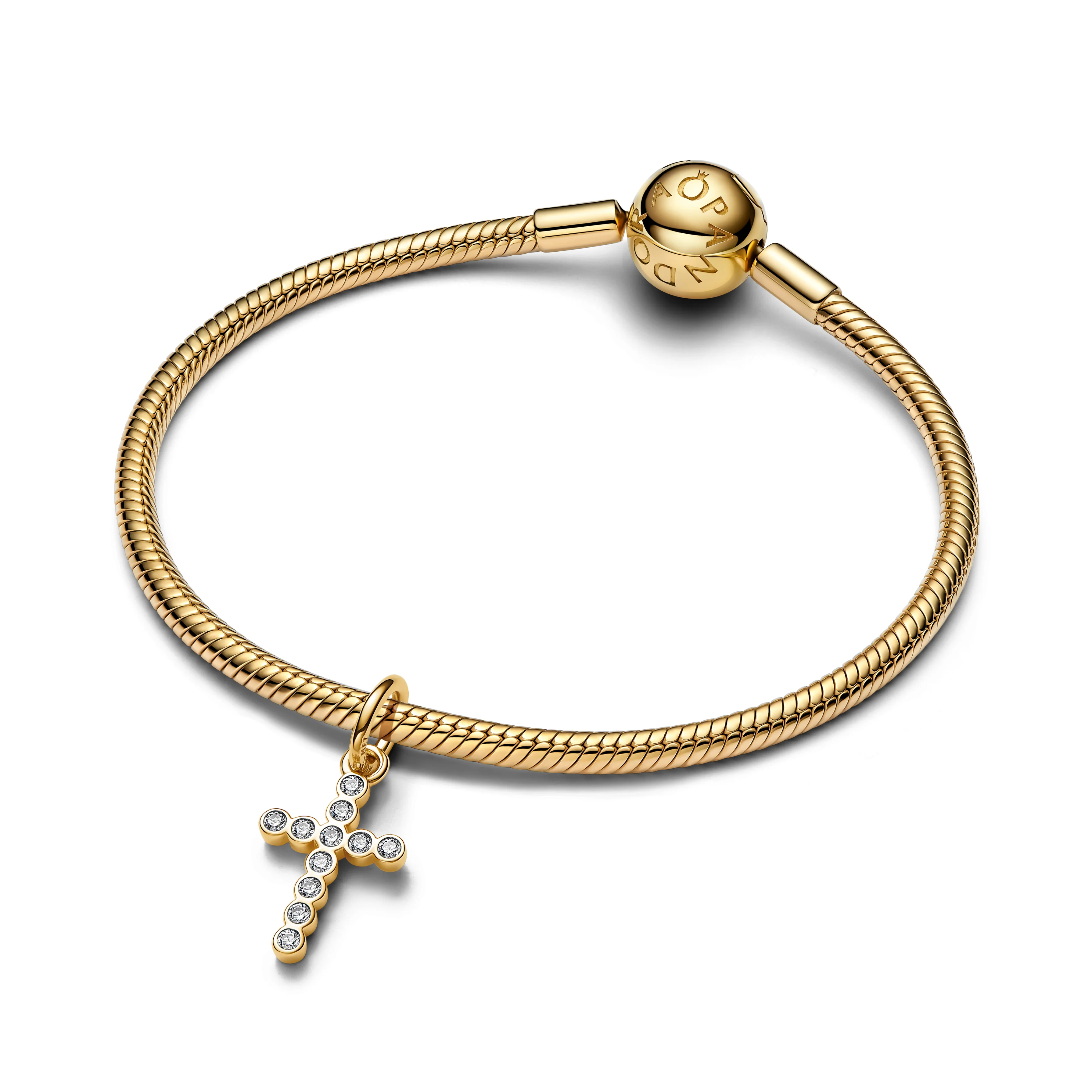 Cross 14K Gold-Plated Dangle With Clear Cubic Zirconia - Image 3