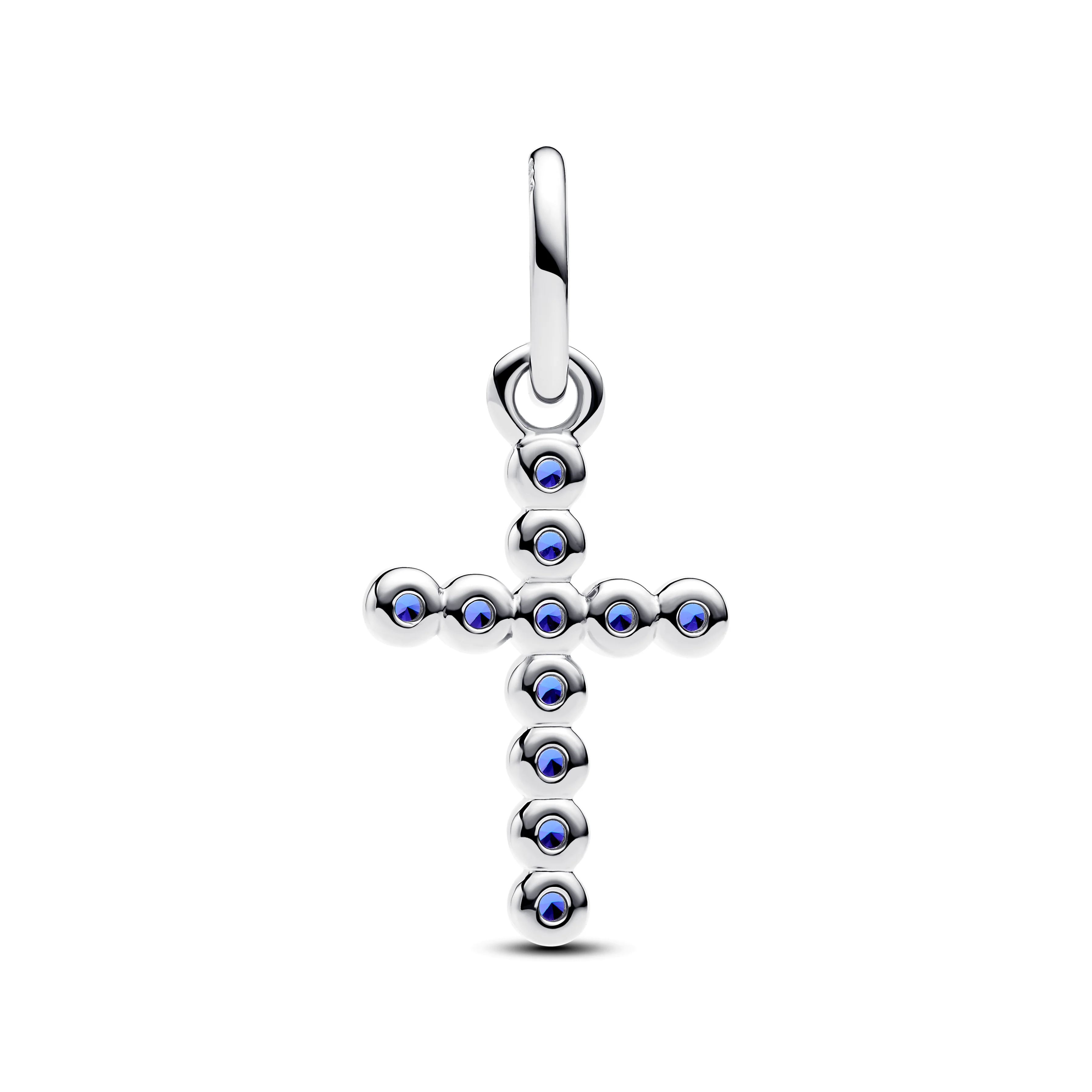 Cross Sterling Silver Dangle With Stellar Blue Crystal - Image 4