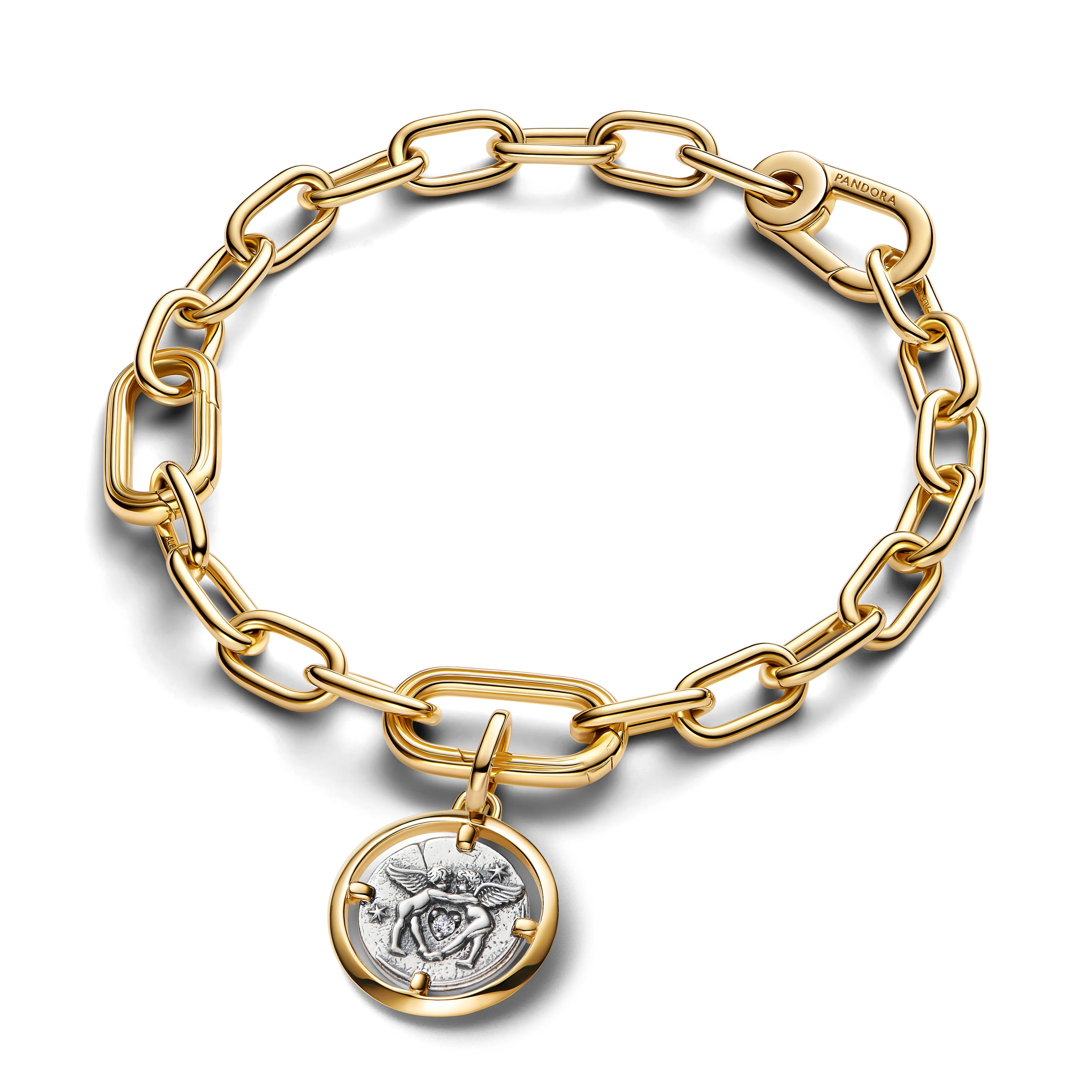 Cupids Sterling Silver And 14K Gold-Plated Medallion With Clear Cubic Zirconia - Image 3
