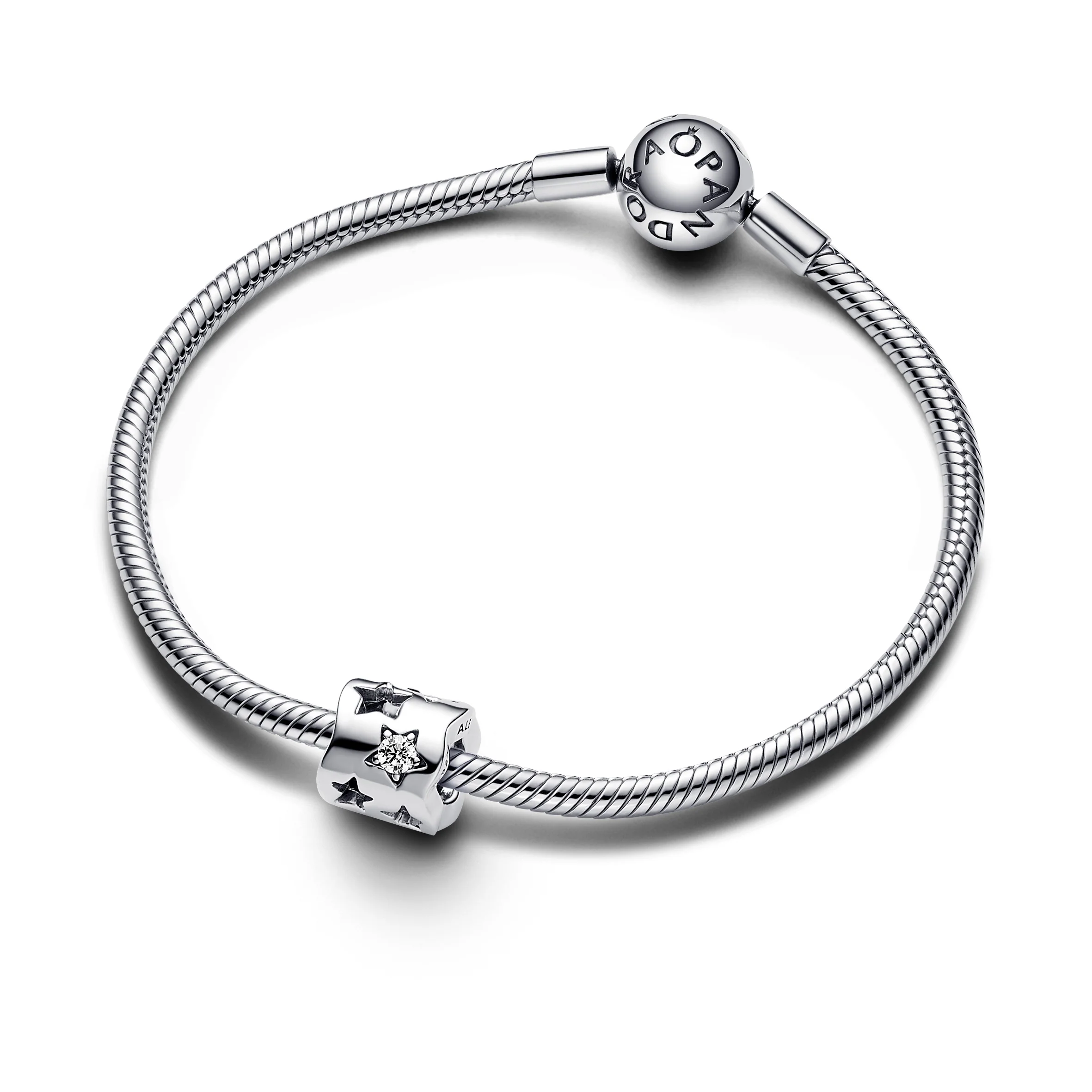 Cut-Out Star Sterling Silver Charm With Clear Cubic Zirconia - Image 4