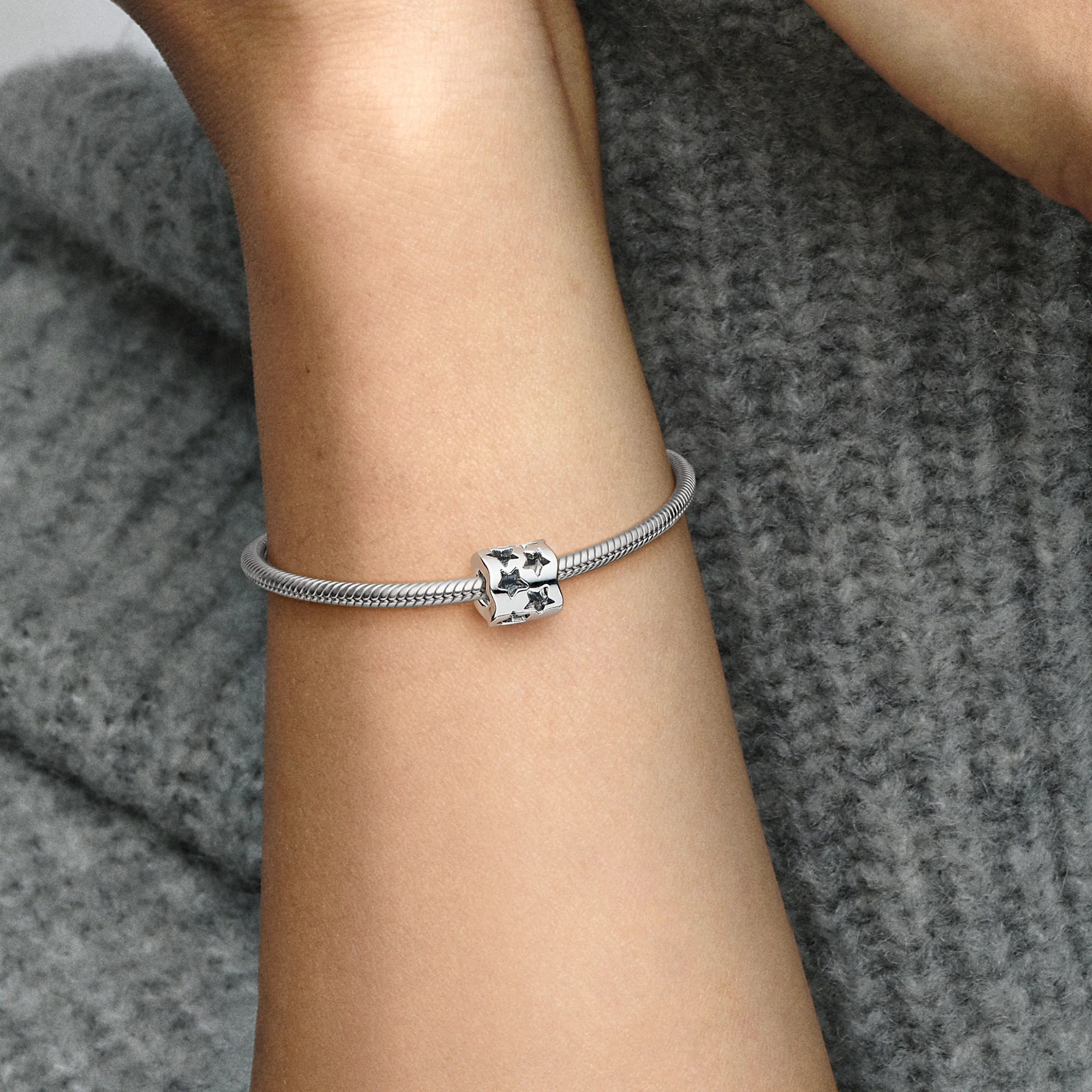 Cut-Out Star Sterling Silver Charm With Clear Cubic Zirconia - Image 5