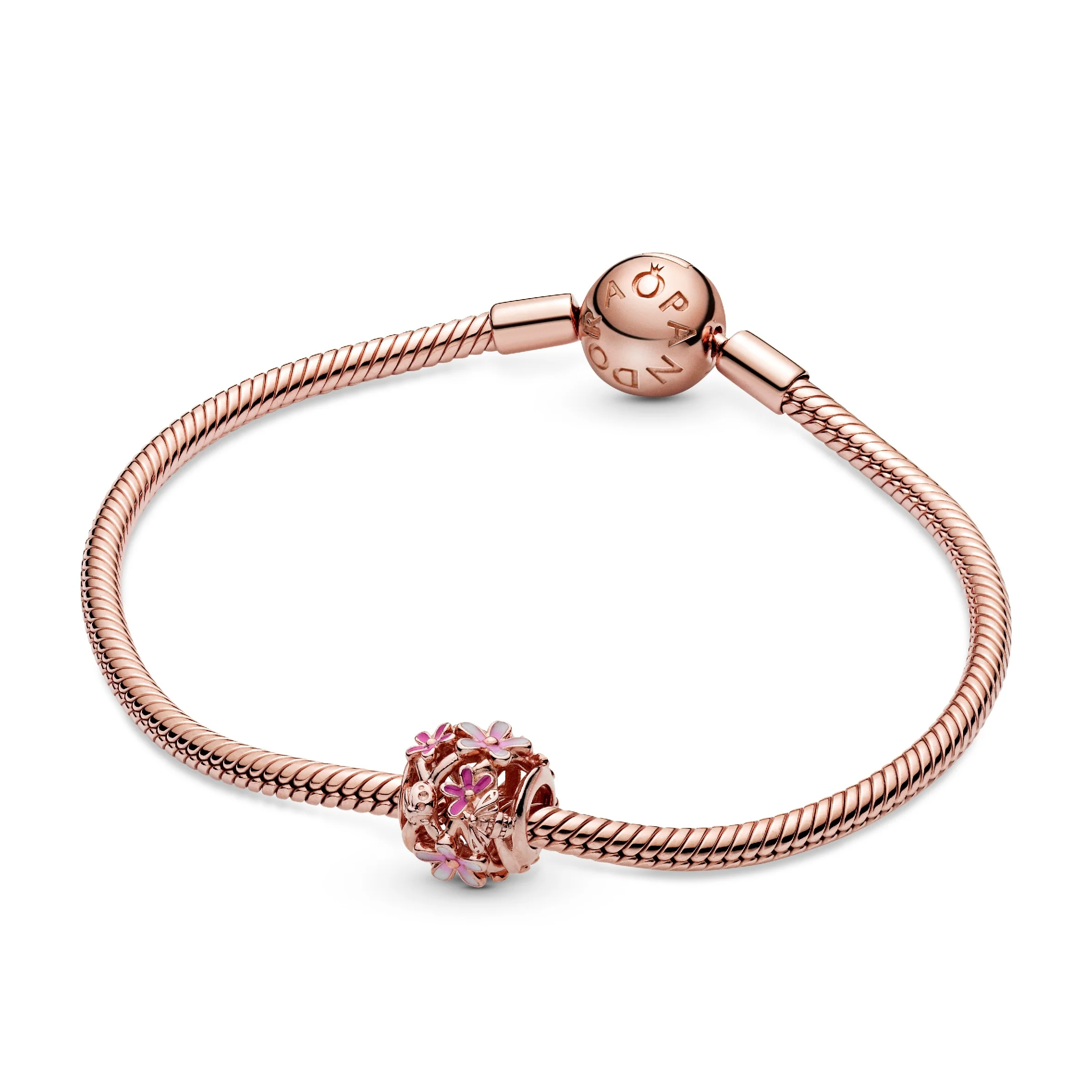Daisy 14K Rose Gold-Plated Charm With Shaded Pink Enamel - Image 5